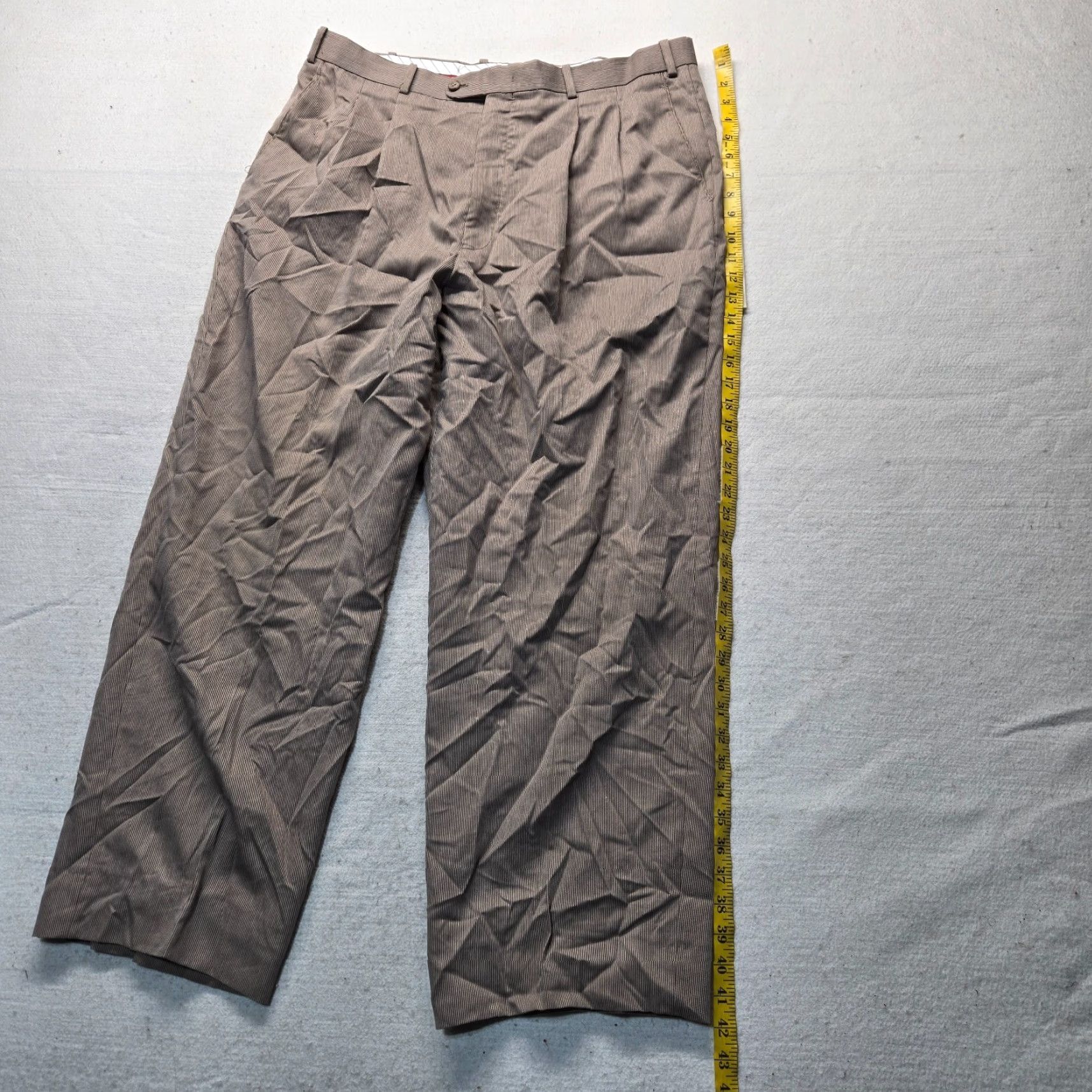 Phat Farm Phat Farm Pants Dress Pants Men 40x30 Brown Polyester Rayon Knit Pleated Regular Straight Vintage No Size US 40 / EU 56 - 7 Thumbnail