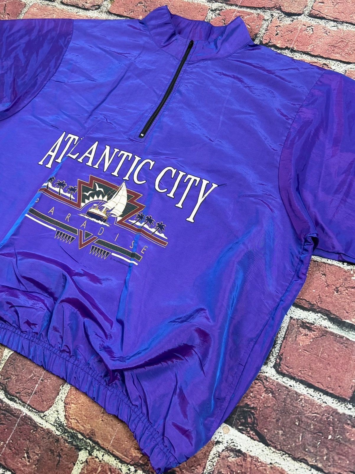 Other Vintage Wise Guy Atlantic City Surf Style Zip Windbreaker Size US XL / EU 56 / 4 - 7 Thumbnail