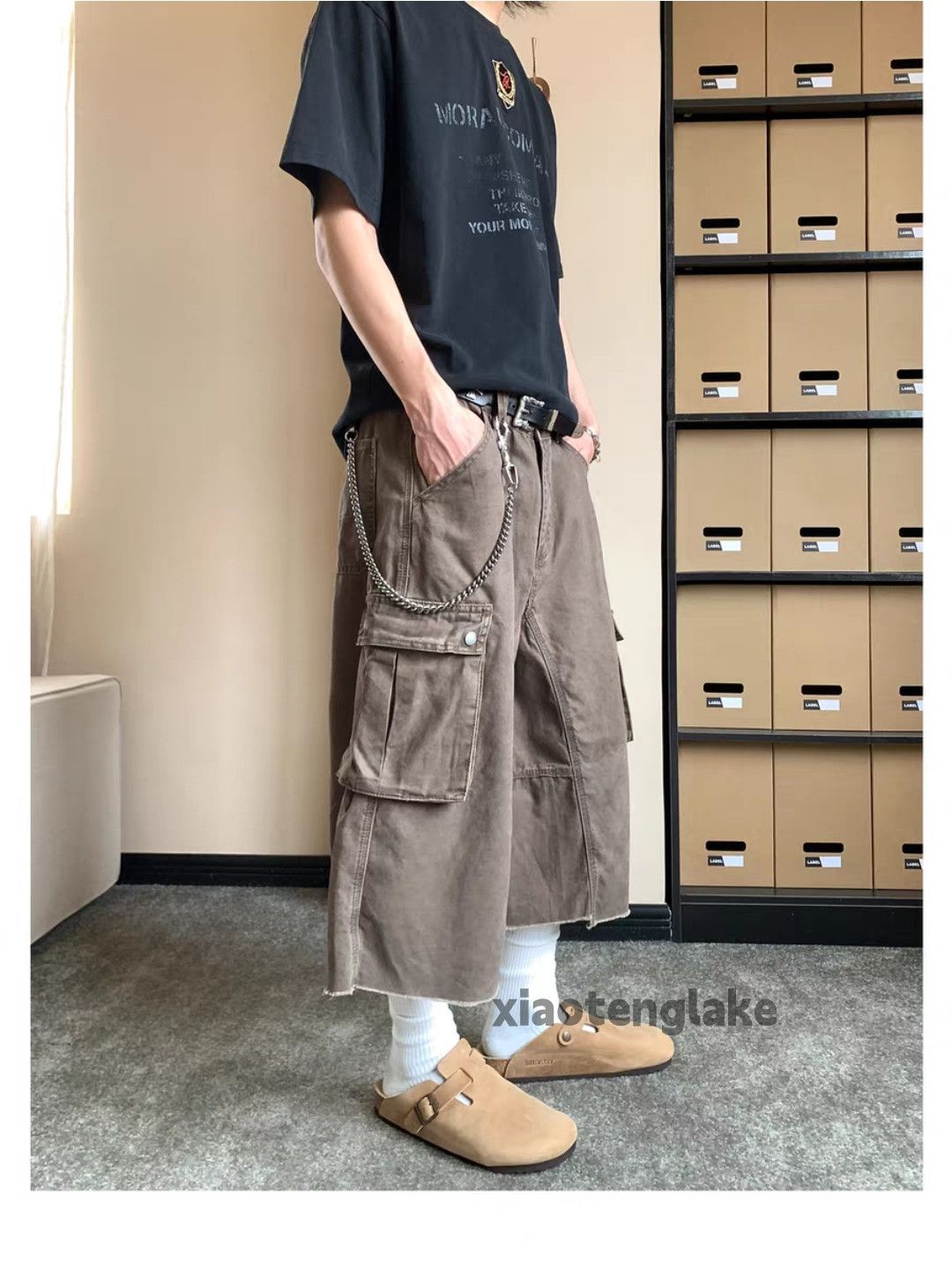 Designer Unisex utility loose baggy hiphop yuppie cargo shorts Size US 32 / EU 48 - 3 Thumbnail