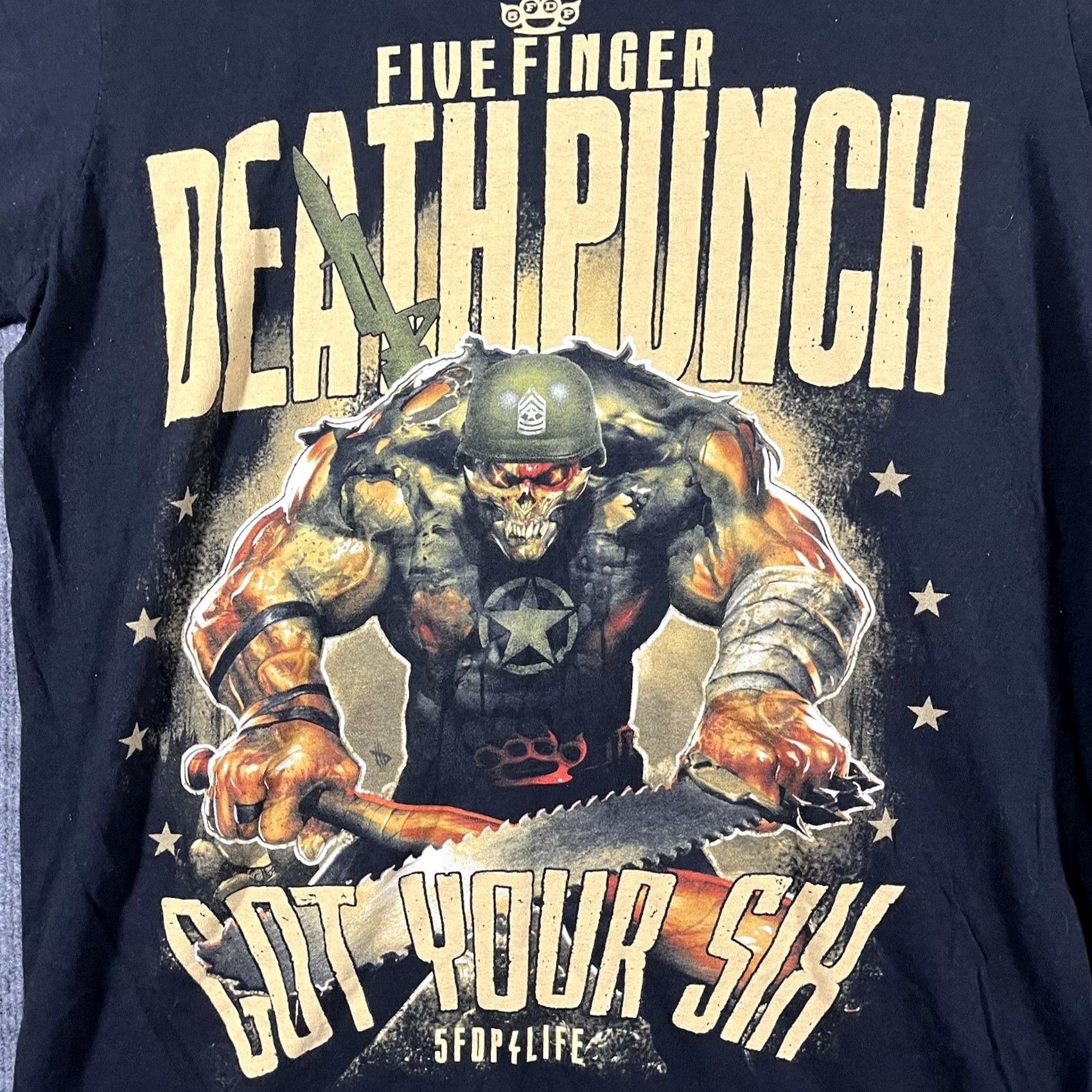 Vintage Five Finger Death Punch Shirt T-Shirt Got Your Six Tour 2018 Large Black Vtg Unisex Adults Mens Womens Short Sleeve Graphic Print Size US L / EU 52-54 / 3 - 2 Thumbnail