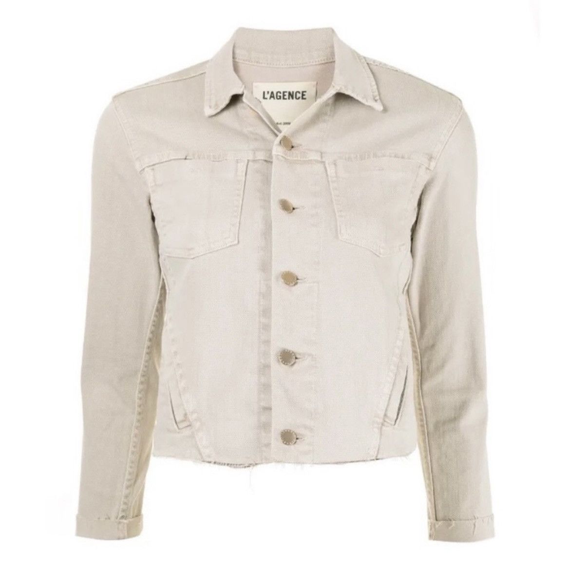 L'AGENCE L'AGENCE Janelle Jean Jacket in Biscuit Size L Size L / US 10 / IT 46 - 1 Thumbnail