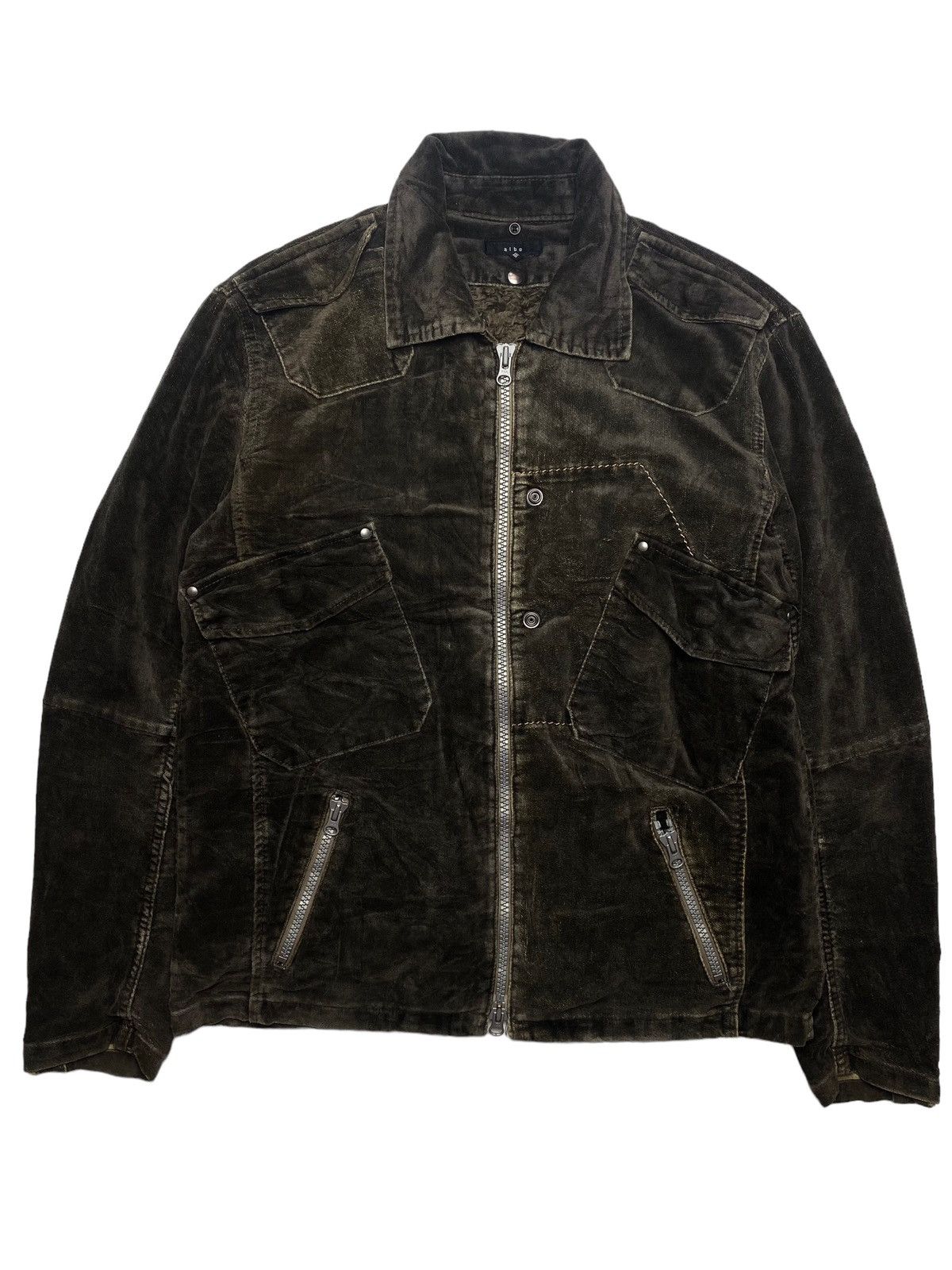 Pre-owned If Six Was Nine X Le Grande Bleu L G B 2000s Albe - Mud Wash Fleece Cargo Work Jacket (size Large)