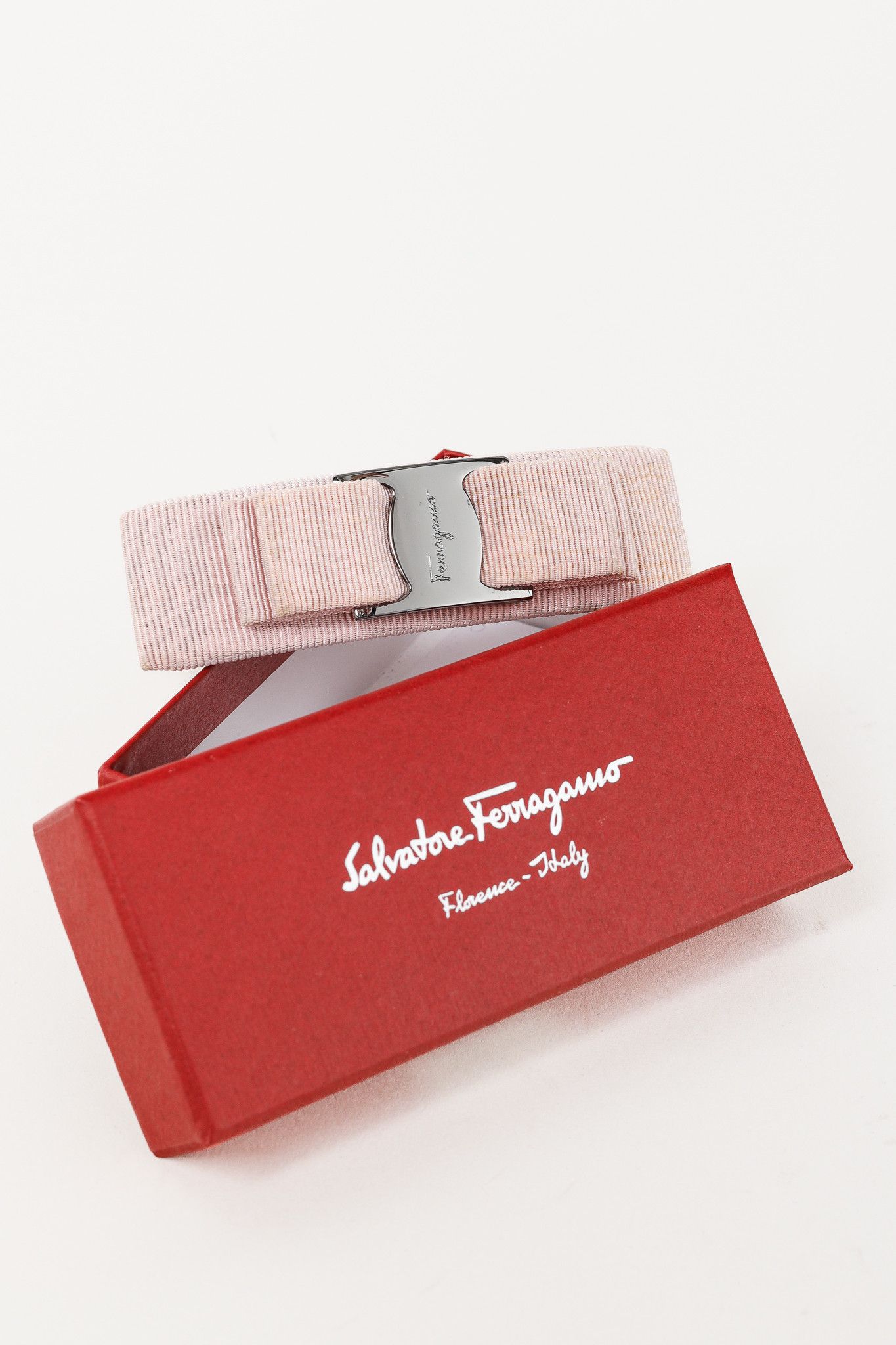 Salvatore Ferragamo Salvatore Ferragamo Cipria-Grosgrain Bow Barrette Size ONE SIZE - 1 Thumbnail