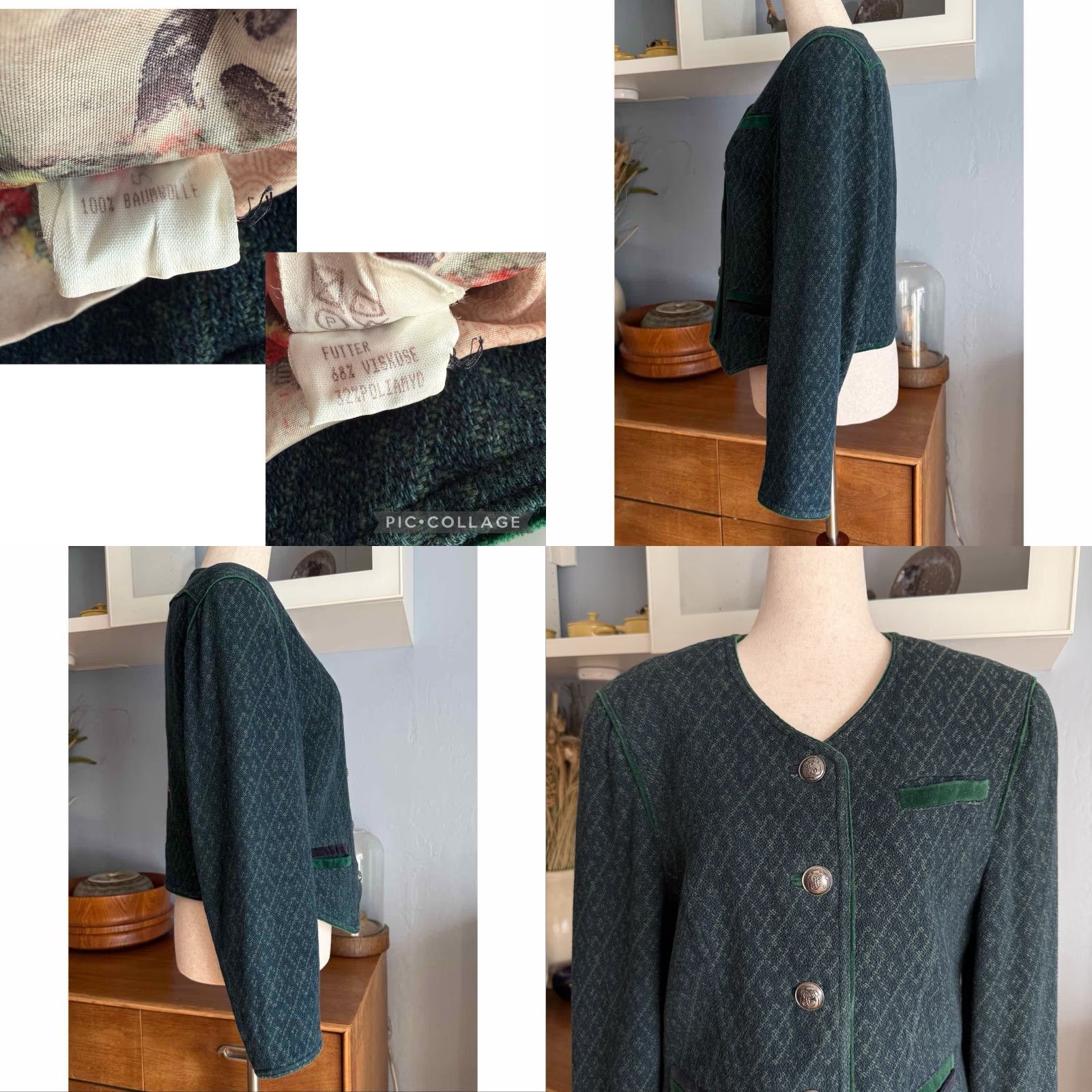 Sperry VINTAGE Perry Wool Trachten Tyrol Jacket Embroidered Dog Green Bavarian M Jacket Women's M Green Dog Embroidered Jacket Size M / US 6-8 / IT 42-44 - 8 Thumbnail