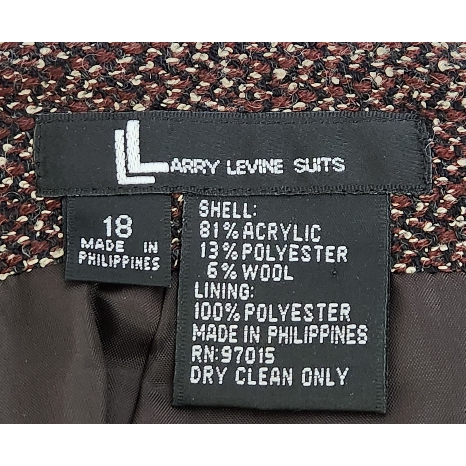 Other Larry Levine Suits Brown White Marled Pencil Midi Skirt 18 Size 40" / US 18 - 4 Thumbnail