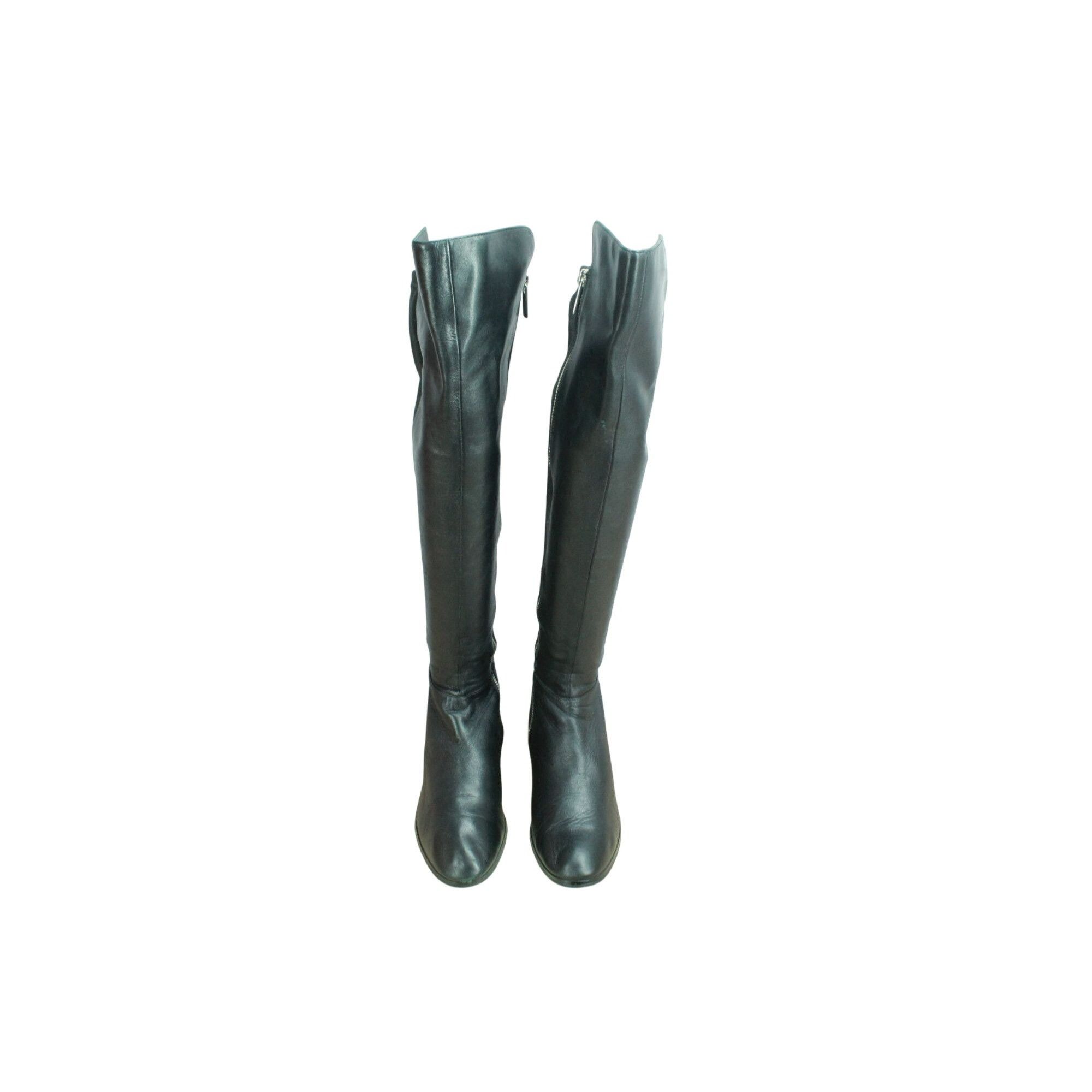 Leather × Michael Kors Michael Kors Bromley Leather Stretch Knee High Riding Boots Size US 6 / IT 36 - 5 Thumbnail