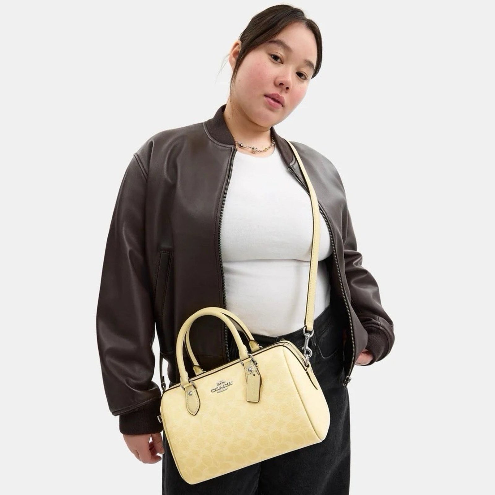 Coach NWT Coach Rowan Satchel Bag Signature Canvas CV961 Hay Size ONE SIZE - 11 Thumbnail