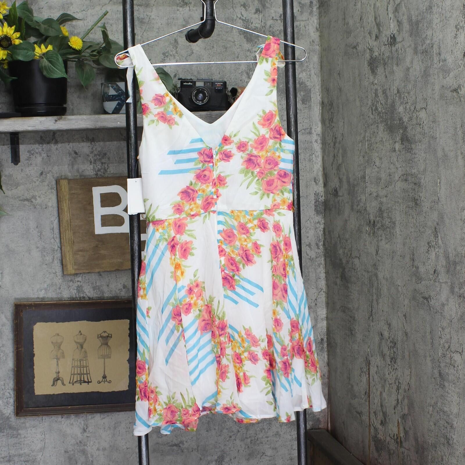 Other New City Studios Belted Fit & Flare Dress White Multi 7 Size M / US 6-8 / IT 42-44 - 2 Thumbnail