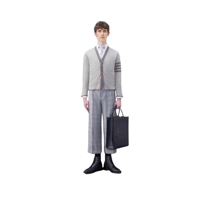 Thom Browne Thom Browne Gray Stripe Knitted Cardigan Size US S / EU 44-46 / 1 - 1 Thumbnail