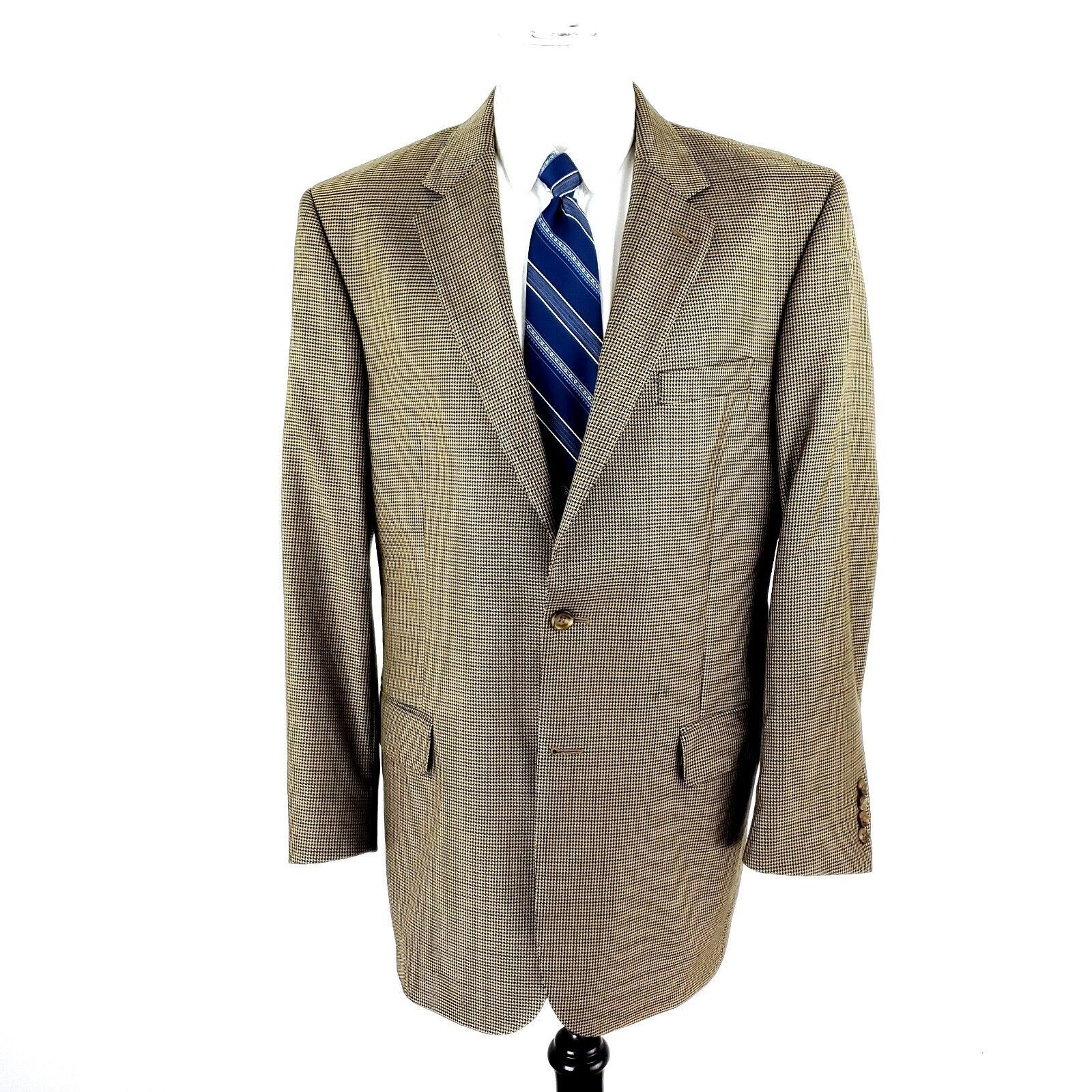 Jos. A. Bank Jos A Bank Signature Gold Wool Silk 2 Button Sport Coat 42L Size 42L - 3 Thumbnail