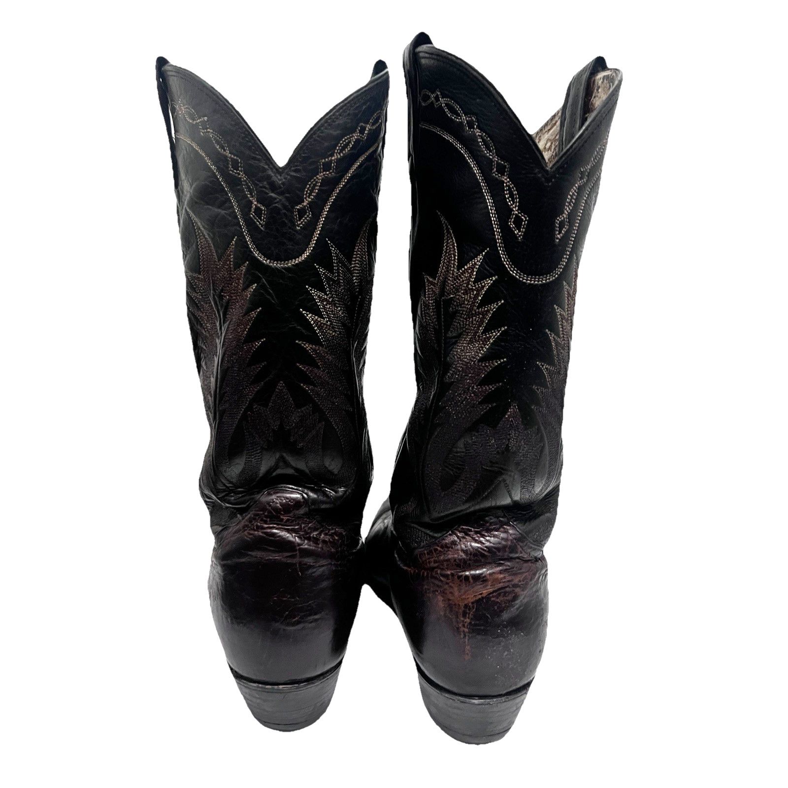 Tony Lama Tony Lama Cherry Black Leather Western Cowboy Boots US 10 Size US 10 / EU 43 - 4 Thumbnail