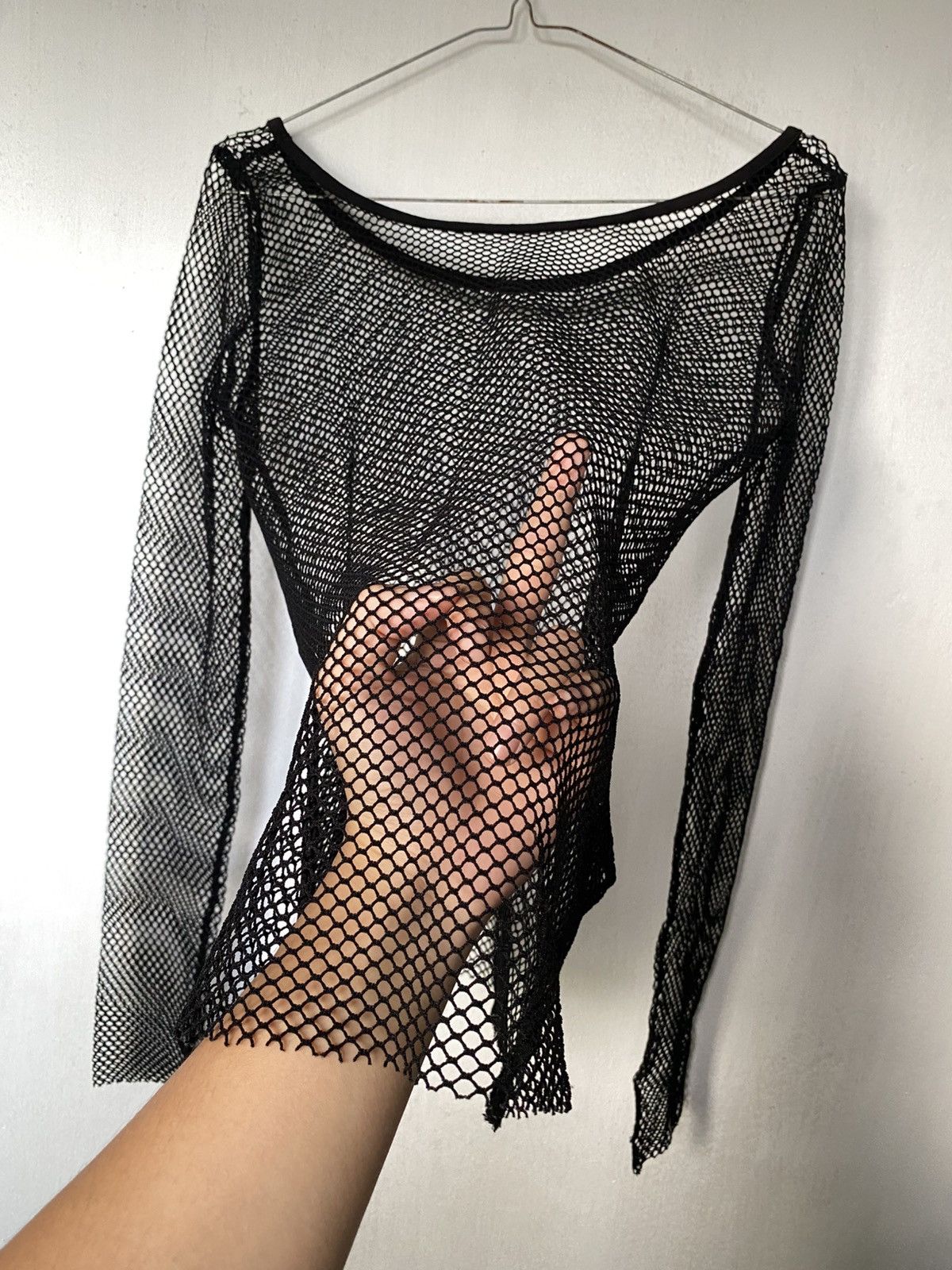If Six Was Nine × Japanese Brand × Le Grande Bleu (L.G.B.) Coqule Fishnet Mesh Longsleeve Open Knit Punk Style Size US M / EU 48-50 / 2 - 2 Thumbnail