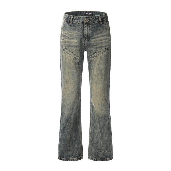 Vintage American men's retro washed distressed loose flared jeans Size US 32 / EU 48 - 1 Thumbnail
