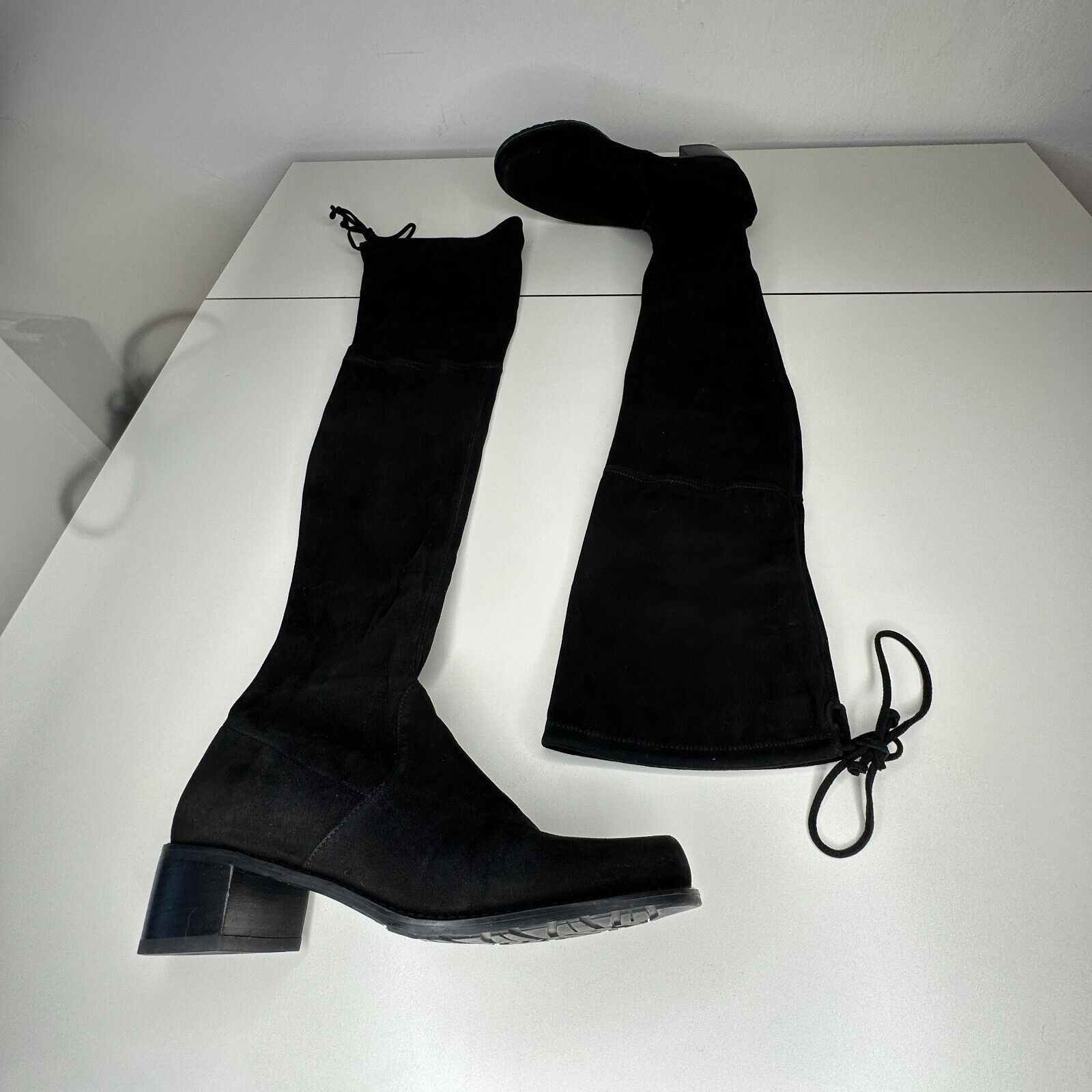 Stuart Weitzman Stuart Weitzman Black Suede Lowland Flat Heel Laceup Boots 7 Size US 7 / IT 37 - 7 Thumbnail