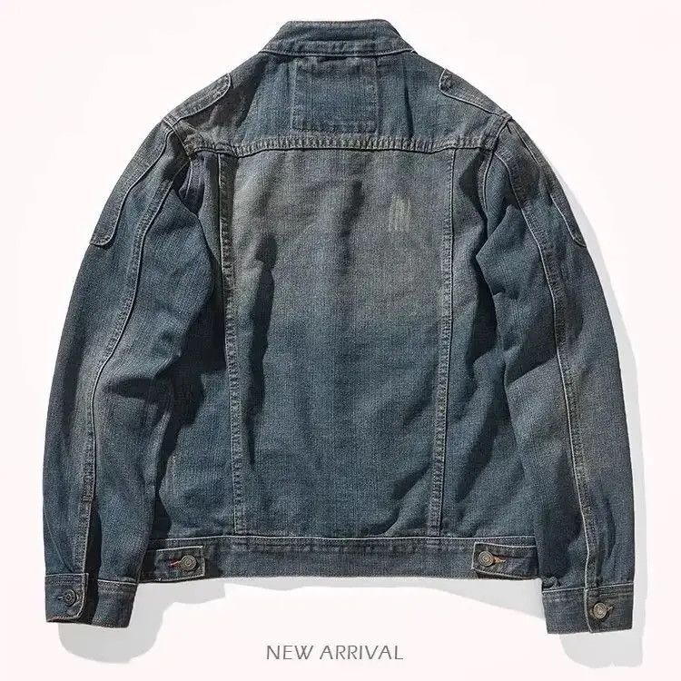 Japanese Brand × The Unbranded Brand Stand Collar Distressed Denim Jacket Size US L / EU 52-54 / 3 - 3 Thumbnail