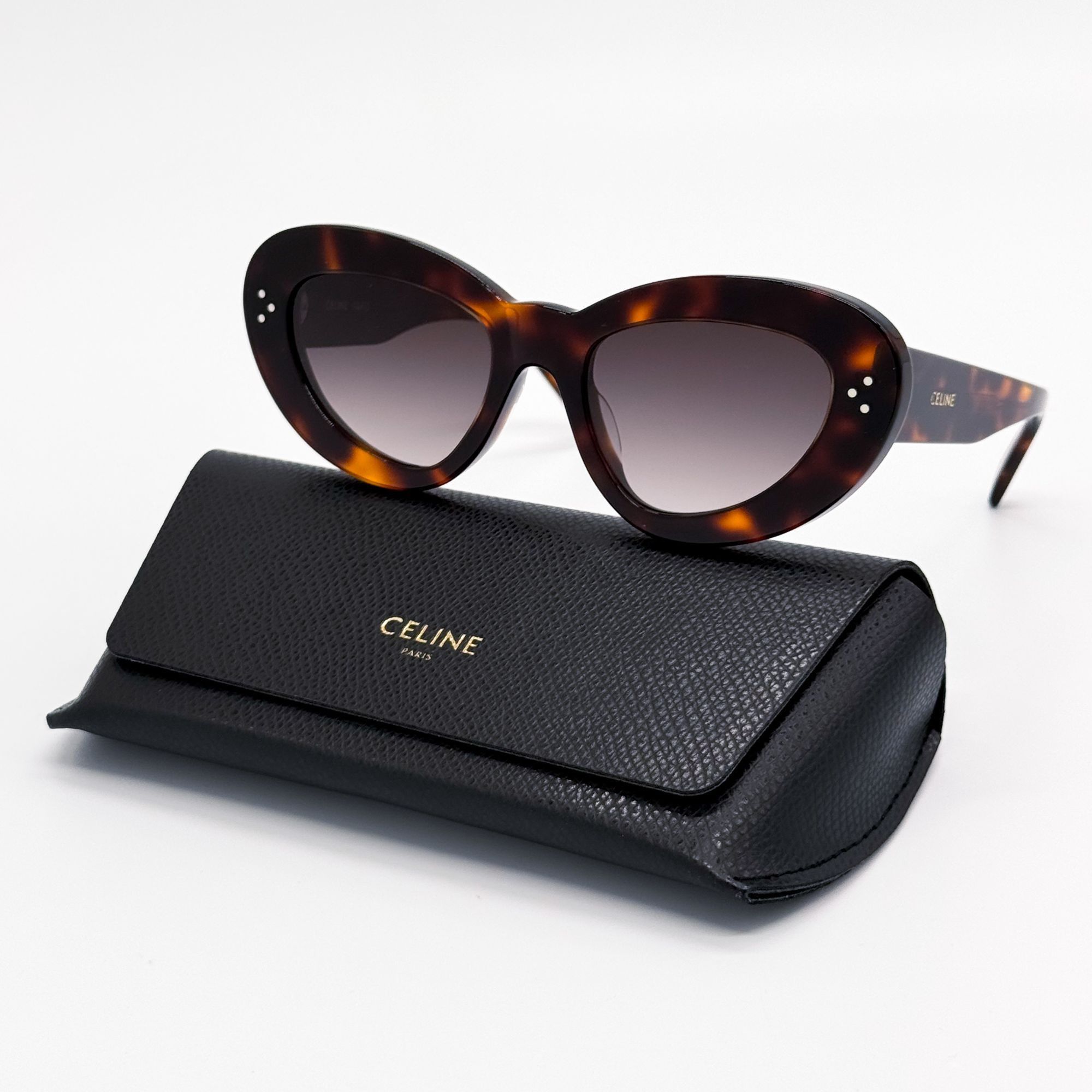 NEW Celine CL40244U 52F CELINE THIN Havana Gradient Women Geometric Sunglasses CELINE NEW CELINE CL40244U 52F WOMEN HAVANA SUNGLASSES  main image 4