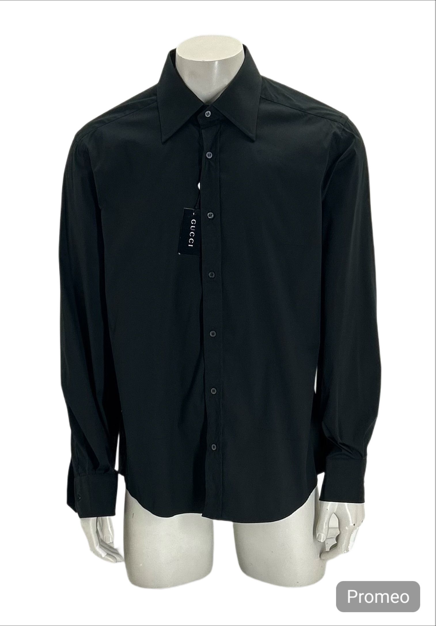 Gucci Gucci Black Classic Slim Fit Stretch Dress Shirt Size US L / EU 52-54 / 3 - 1 Thumbnail