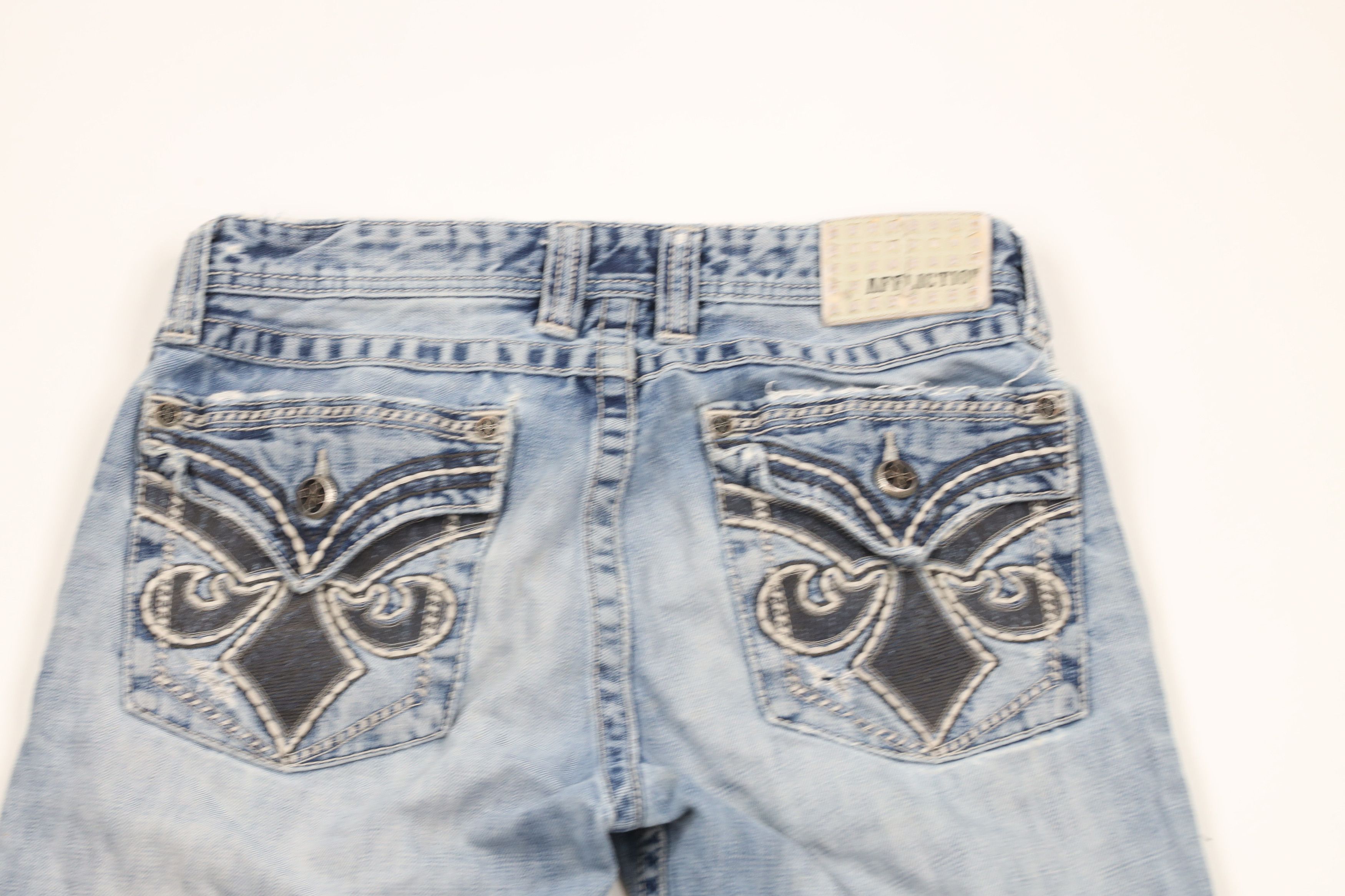 Affliction × Vintage Buckle BKE Affliction Blake Thick Stitch Cross UFC MMA Jeans Size US 32 / EU 48 - 12 Thumbnail