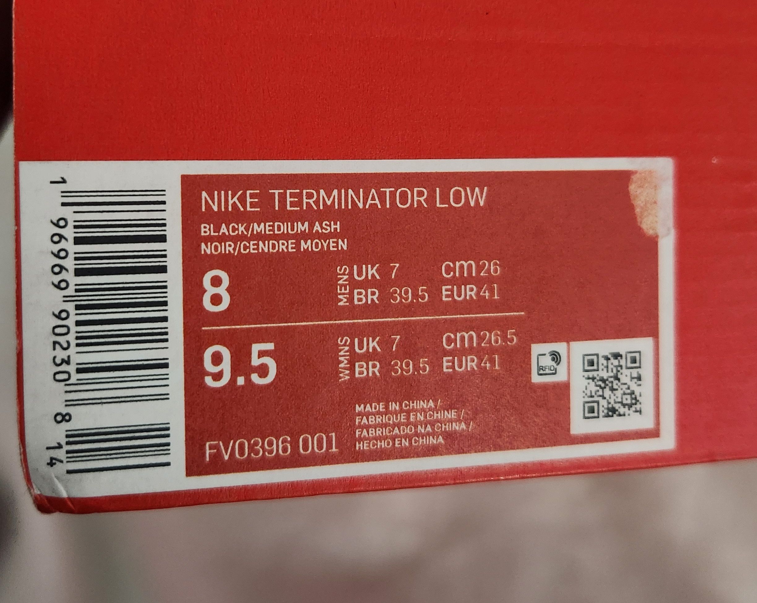 Nike Nike Terminator Low Black Medium Ash Gum Grey 8 FV0396-001 Size US 8 / EU 41 - 4 Thumbnail