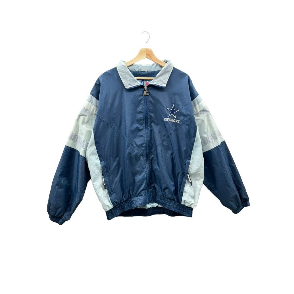 NFL × Starter × Vintage 1990's Starter Dallas Cowboys Windbreaker Zip Jacket Size US XL / EU 56 / 4 - 1 Thumbnail