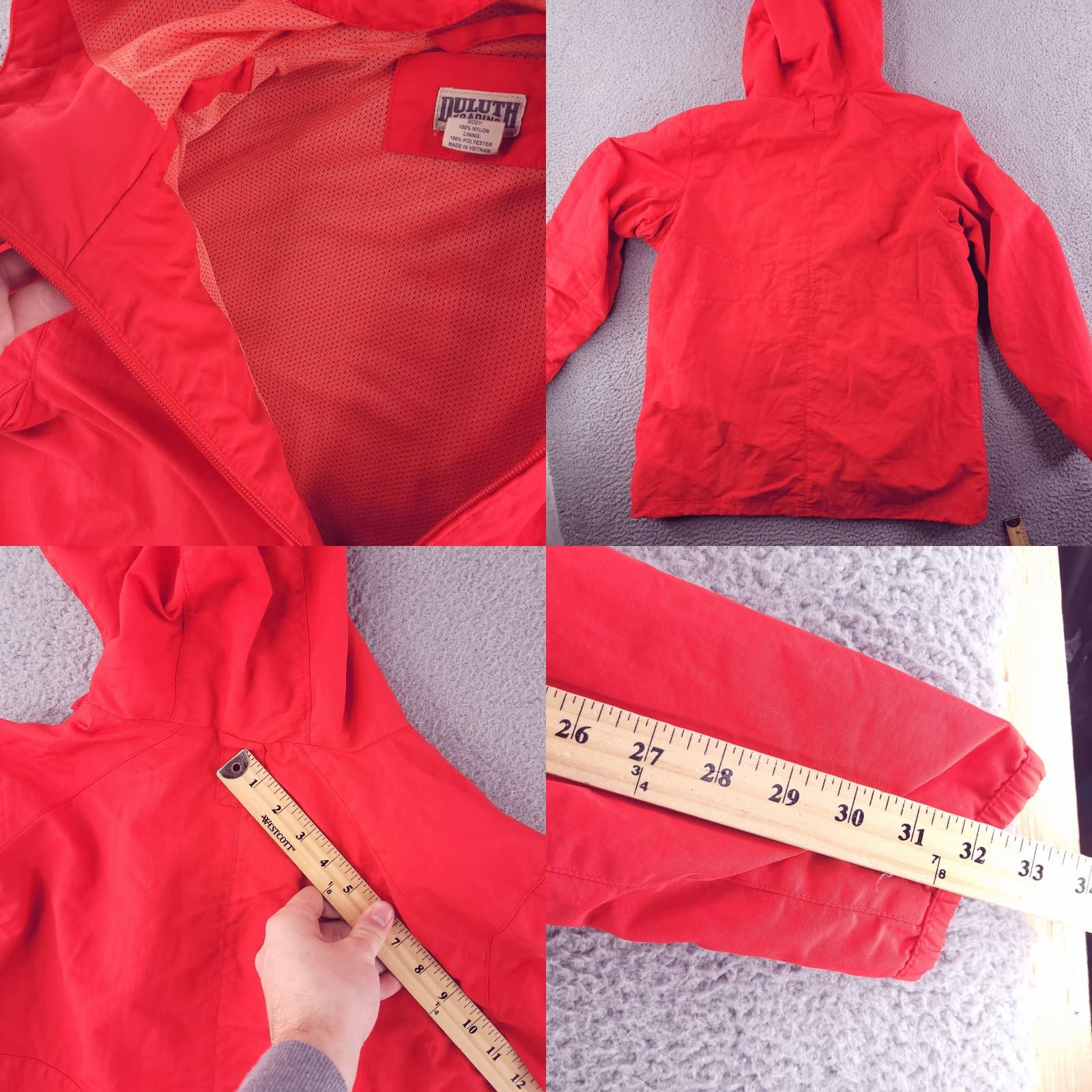 CO Duluth Trading Co Jacket Mens Large Zip Red Windbreaker Rain 100% Nylon Size US L / EU 52-54 / 3 - 8 Thumbnail