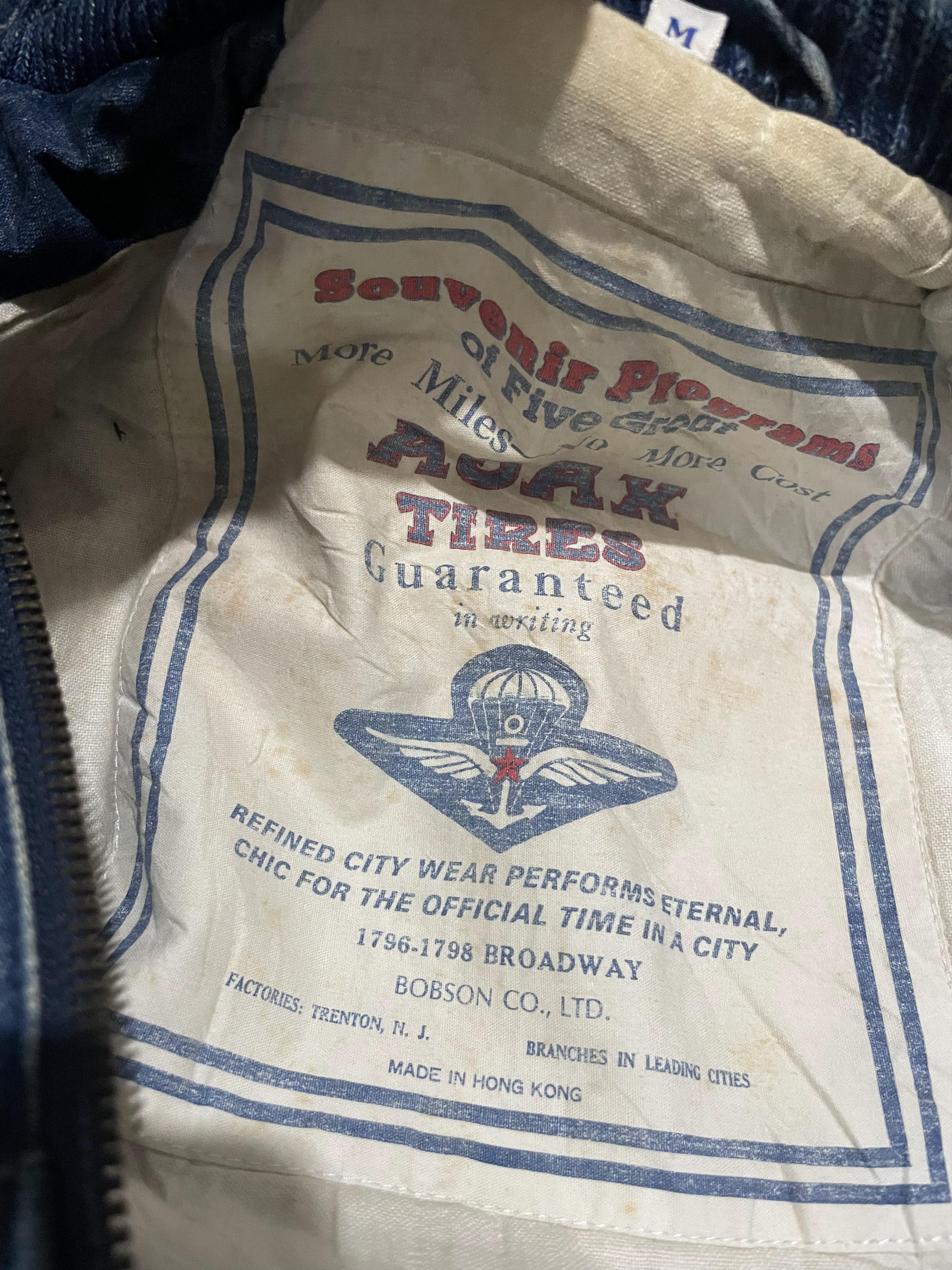 Japanese Brand Vintage Rare Ajax Tires Denim Jacket by Bobson Size US M / EU 48-50 / 2 - 8 Thumbnail