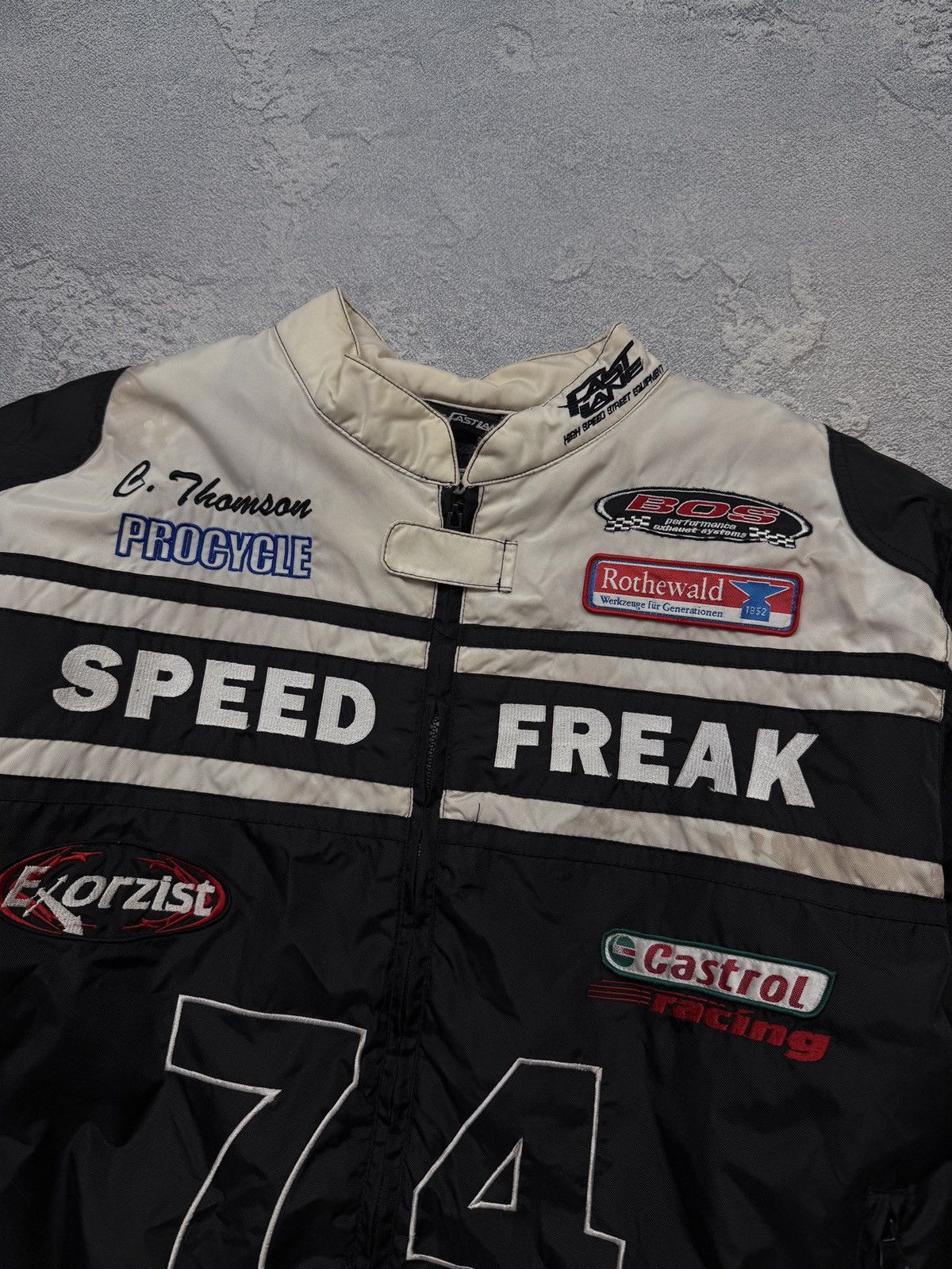 NASCAR Vintage Speed Freak #74 Fast Lane Nascar Racing Moto Jacket Size US M / EU 48-50 / 2 - 2 Thumbnail