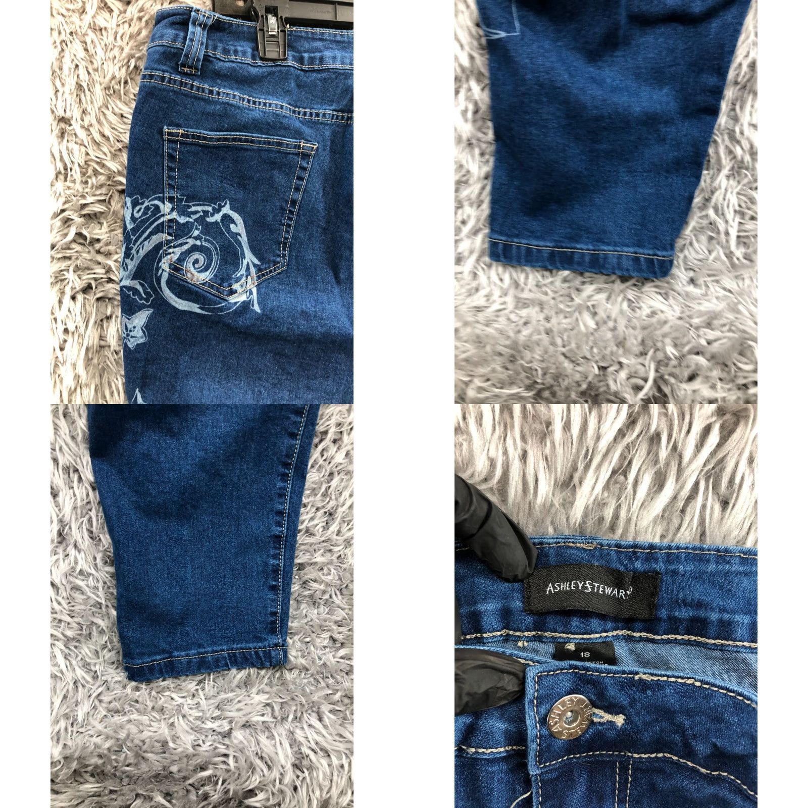 Vintage Ashley Stewart Jeans Skinny Plus Size 18 Womens Medium Blue Denim 5-Pocket Comfort Size 40" / US 18 - 8 Thumbnail