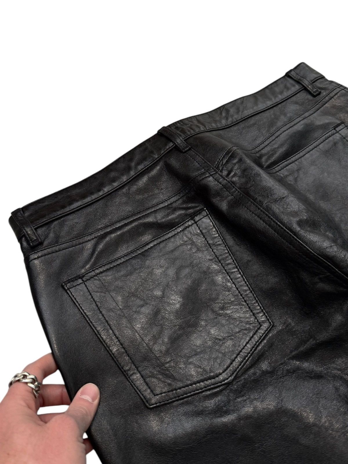 Acne Studios $1,550 Heavy Lamb Bootcut Leather Pants Size 28" / US 6 / IT 42 - 8 Thumbnail