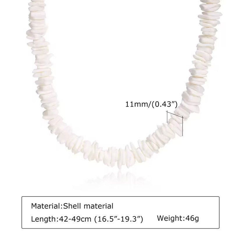Other Bohemia Ethinic Natural Square Shell Beaded Chain Necklace Size ONE SIZE - 2 Thumbnail