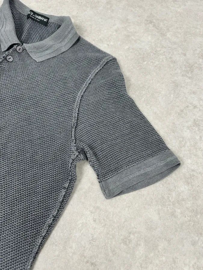 Dolce & Gabbana 2000s Dolce & Gabbana Grey Knit Polo Shirt Size US M / EU 48-50 / 2 - 5 Thumbnail
