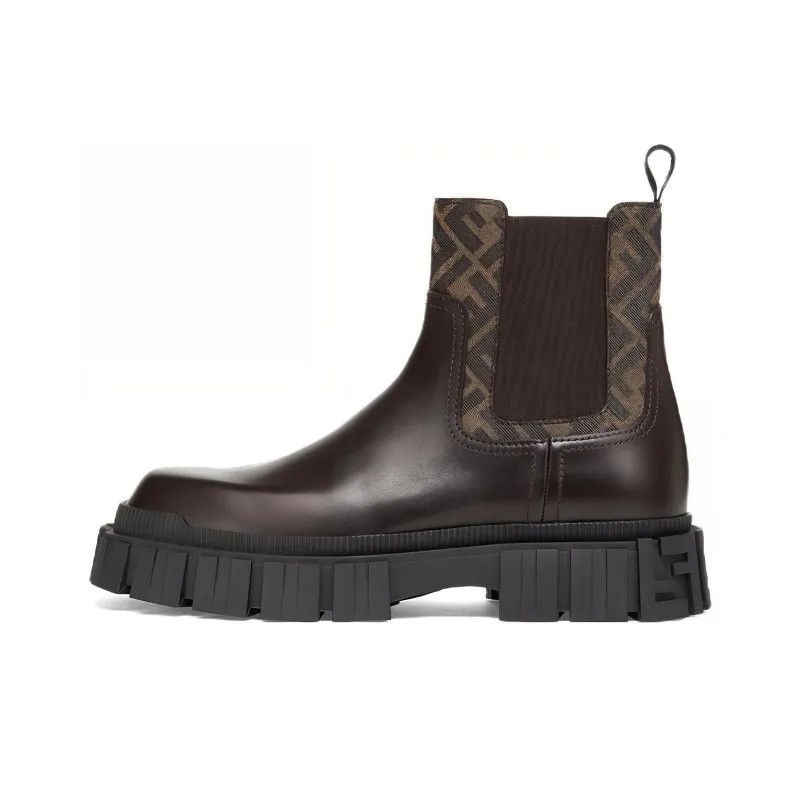 Fendi o1s1wg111224 Force Panelled Chelsea Boots in Brown Size US 13 / EU 46 - 5 Thumbnail