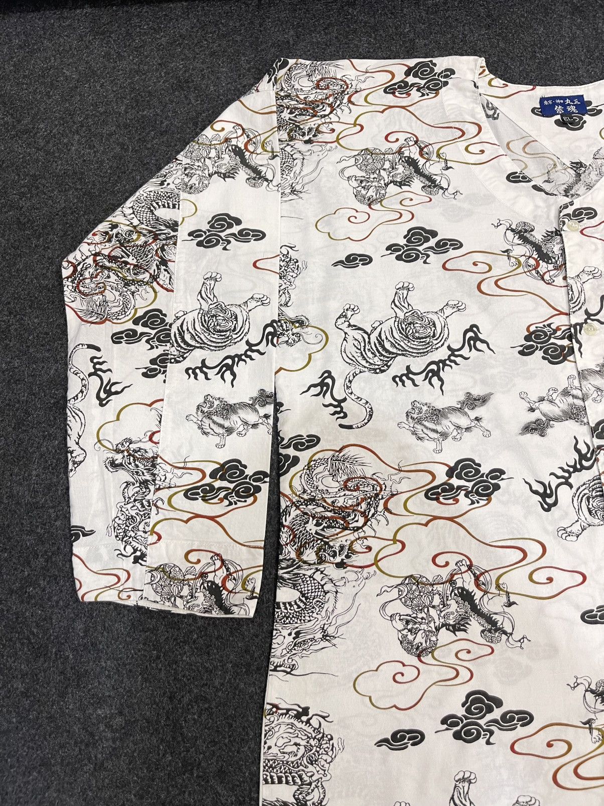 Japanese Brand Button-Up Shirt Tiger & Dragon Full Print Statement Shirt Size US XL / EU 56 / 4 - 3 Thumbnail