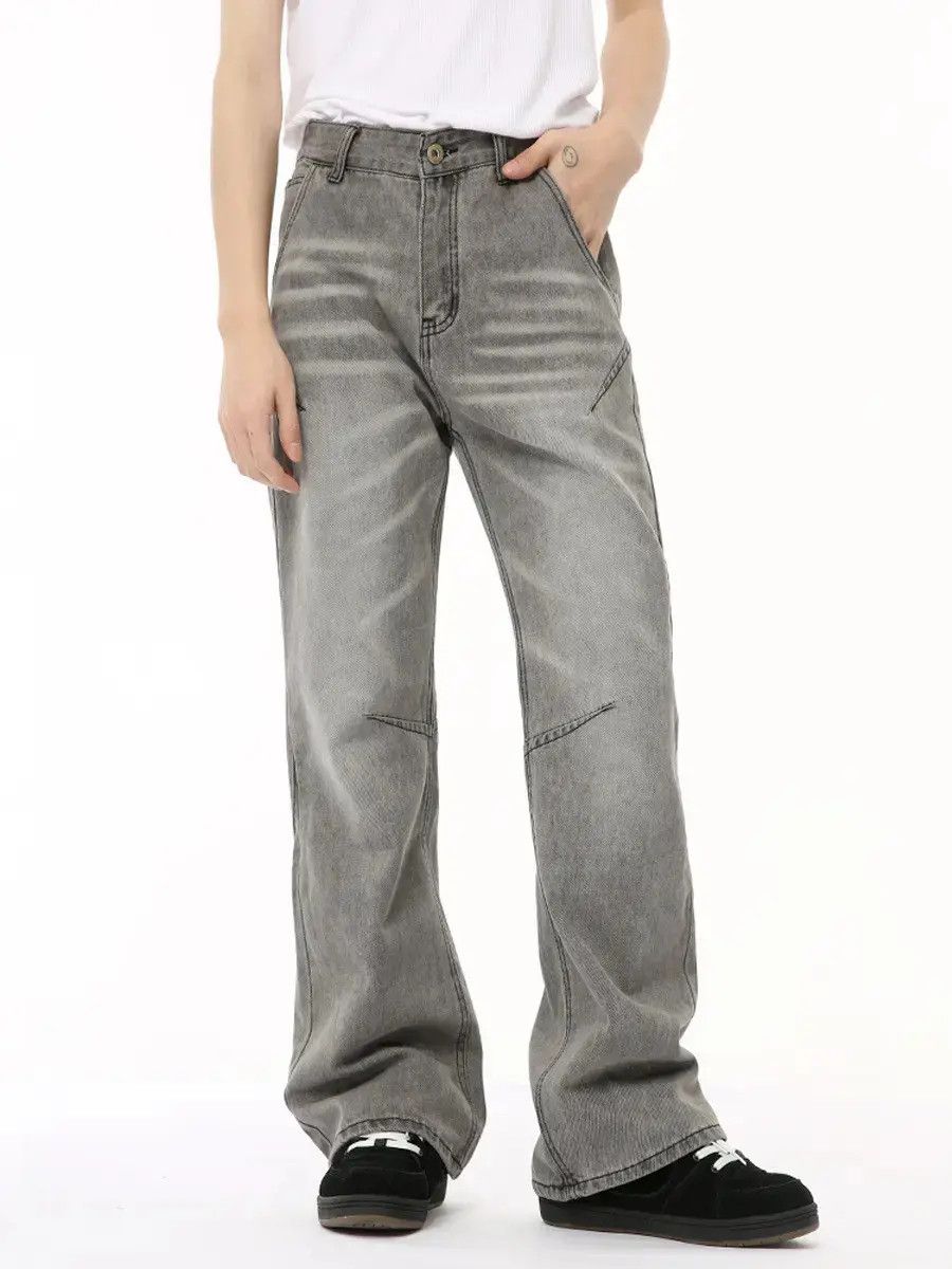 Japanese Brand Retro straight high street water pattern jeans Size US 32 / EU 48 - 2 Thumbnail