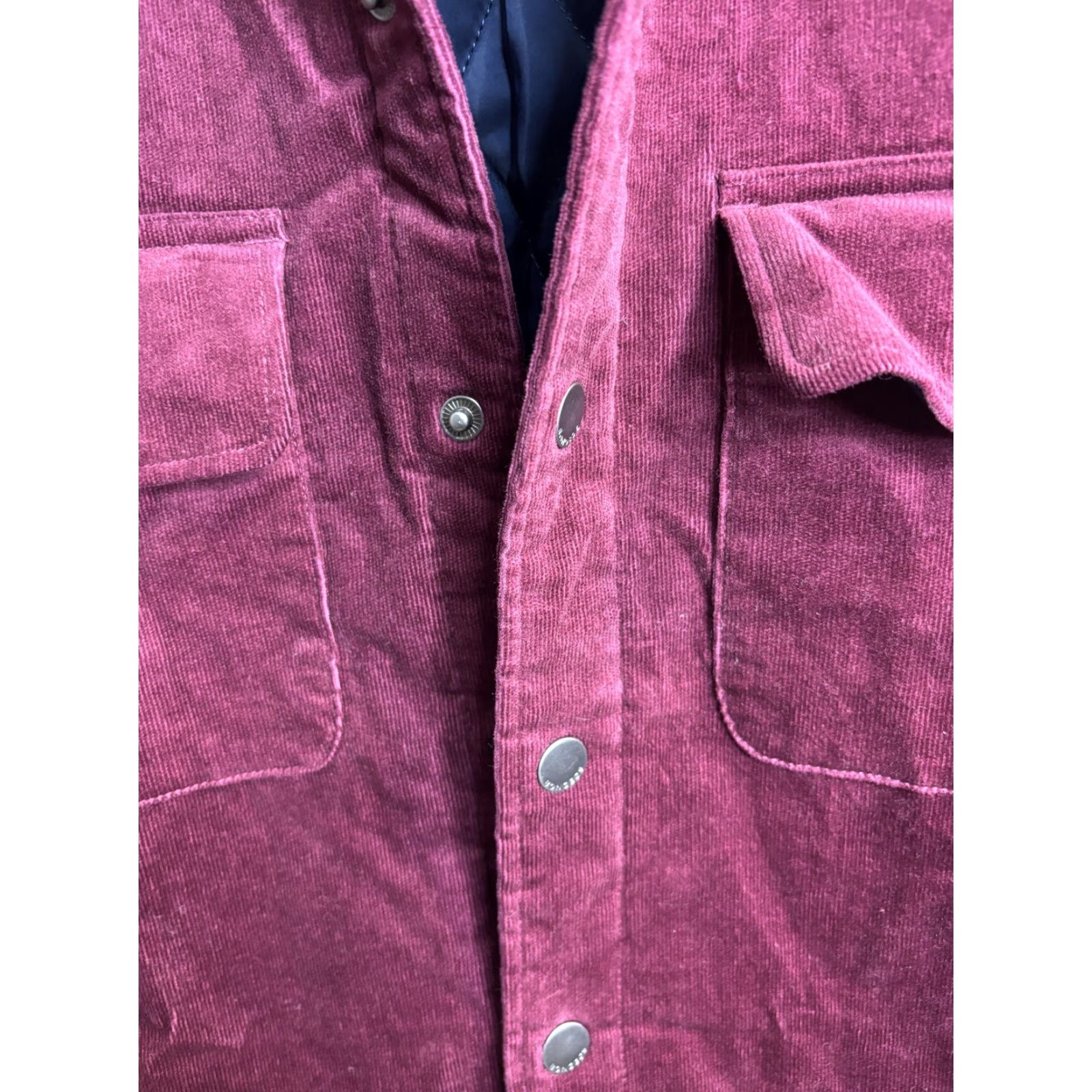 Bonobos Bonobos Jacket Mens XS Corduroy Shacket Quilted Lined Snap Front Pockets Maroon Red Vintage No Size US XS / EU 42 / 0 - 4 Thumbnail