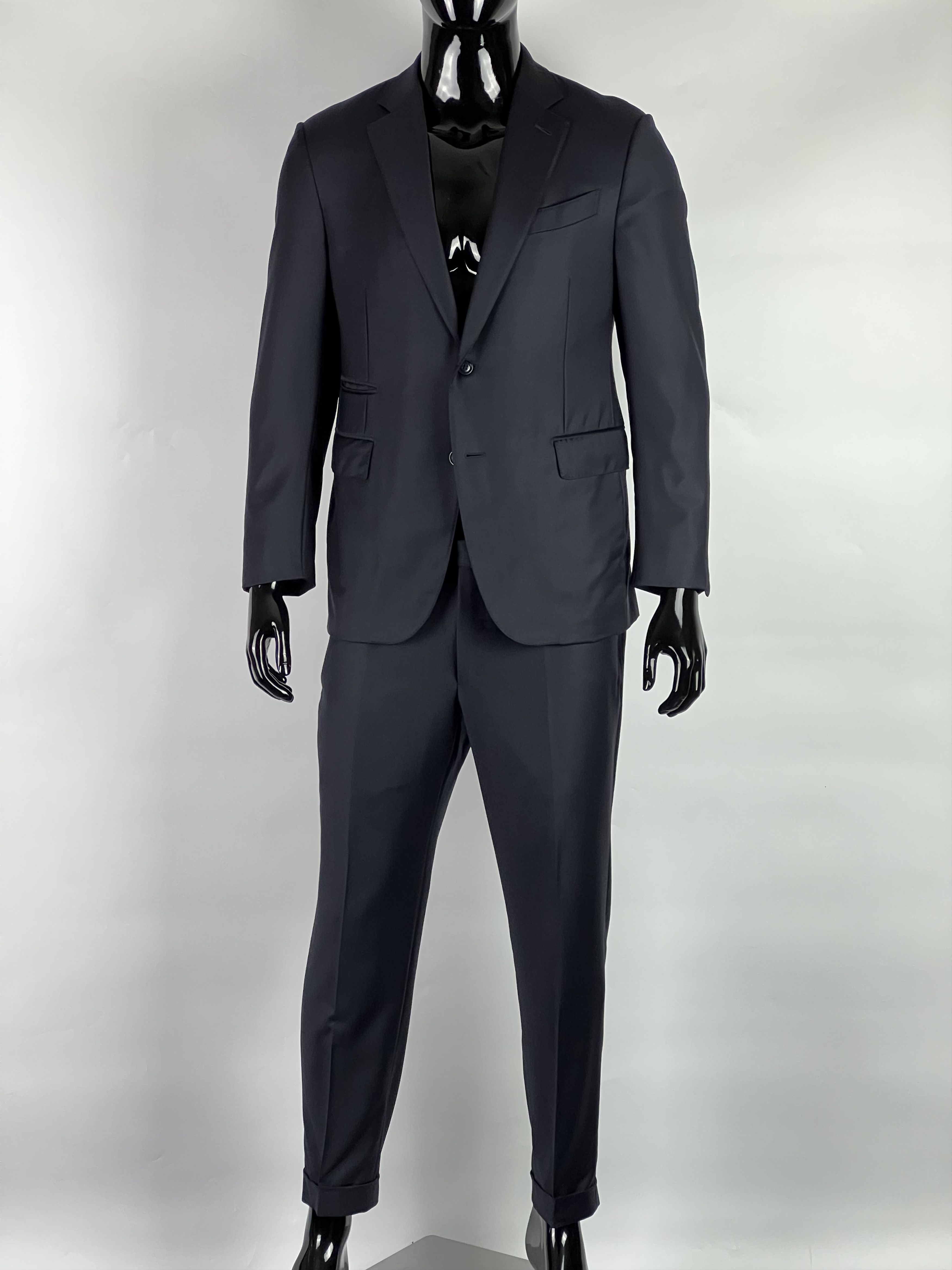 Ermenegildo Zegna Ermenegildo Zegna Trofeo Navy Blue Wool Suit Size EU50 Size 50R - 1 Thumbnail