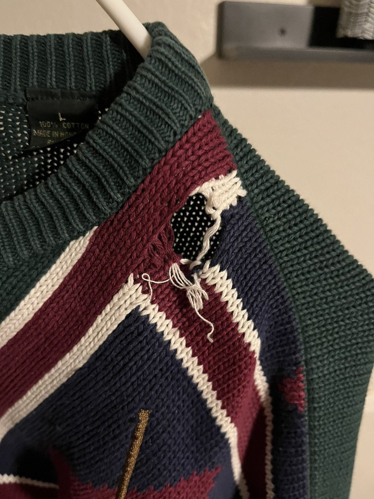 Designer × Vintage Classic golf knit sweater Size US L / EU 52-54 / 3 - 3 Thumbnail