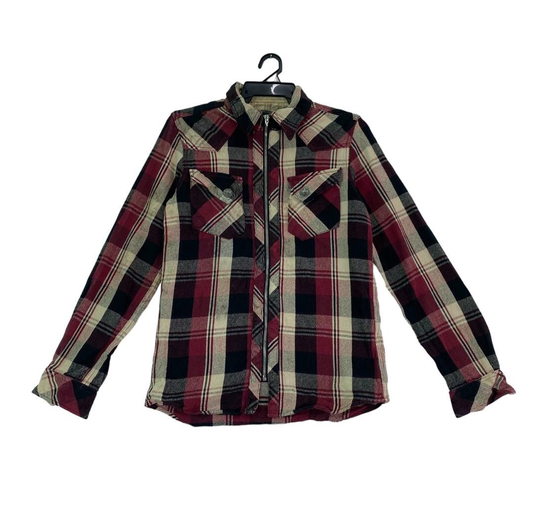 Vintage 90s DICKIES checkered design union made shirt jacket zipper Size US S / EU 44-46 / 1 - 1 Thumbnail