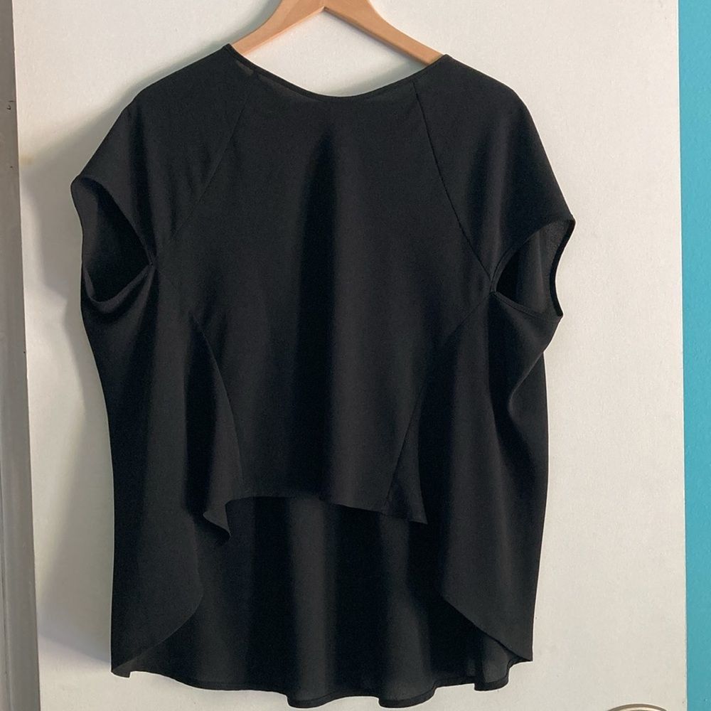 Imperial Imperial Womens Black Poly Blend High Low Pullover Blouse Size M Made in Italy Size M / US 6-8 / IT 42-44 - 8 Thumbnail