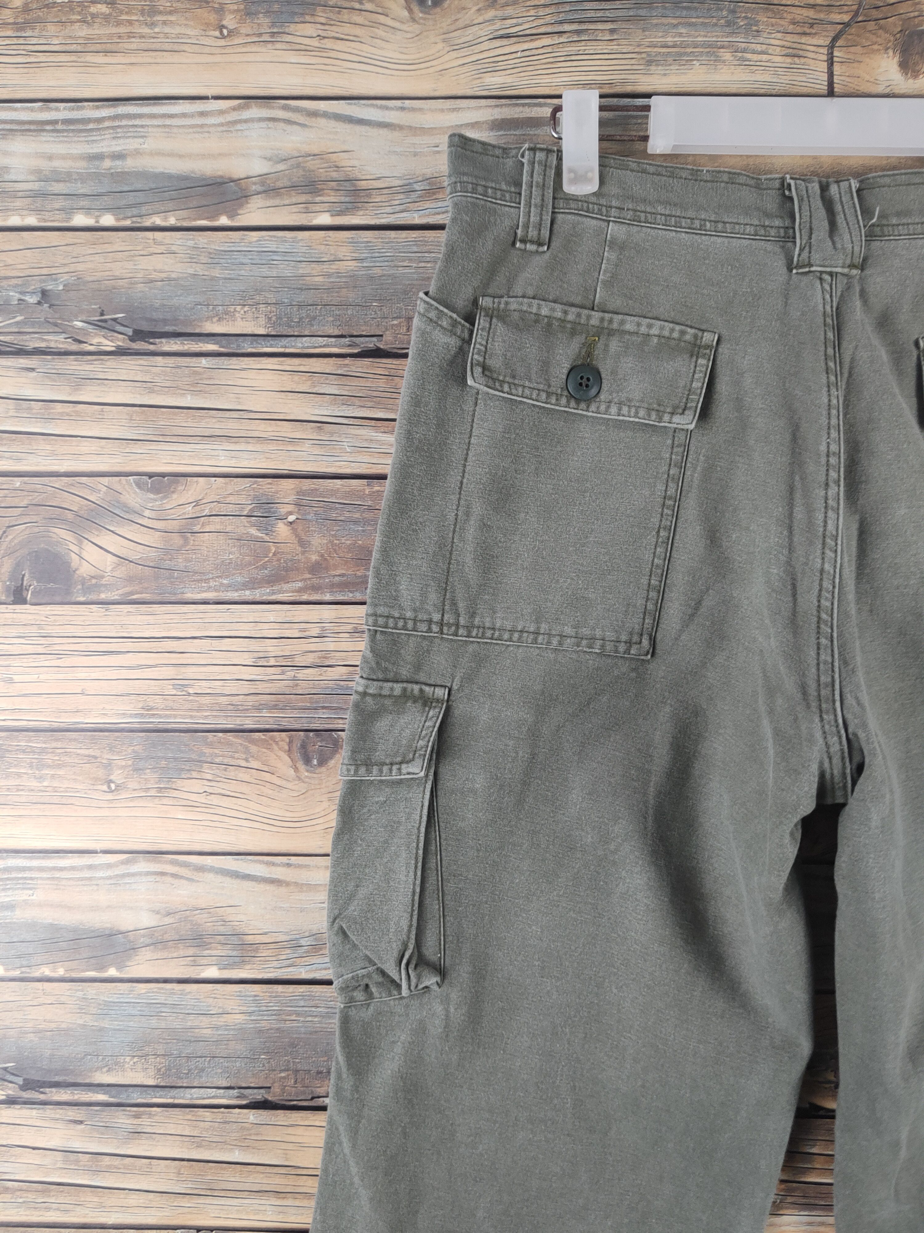 Japanese Brand DL Spurtion Army Green Multipocket Cargo Pants #1915 Size US 34 / EU 50 - 8 Thumbnail