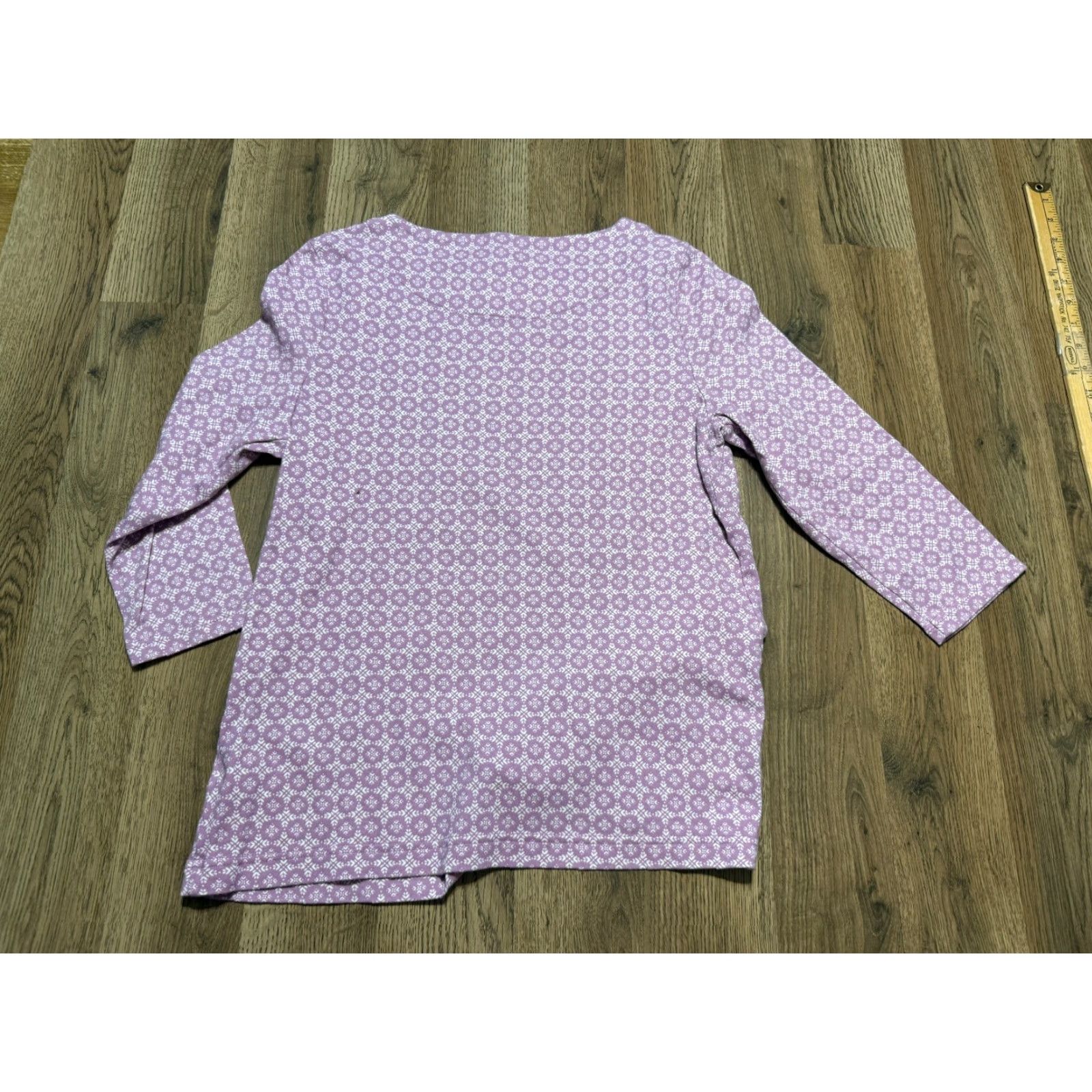 Croft & Barrow Croft & Barrow Shirt Women's Medium Purple White 3/4 Sleeve Shirt Size M / US 6-8 / IT 42-44 - 2 Thumbnail
