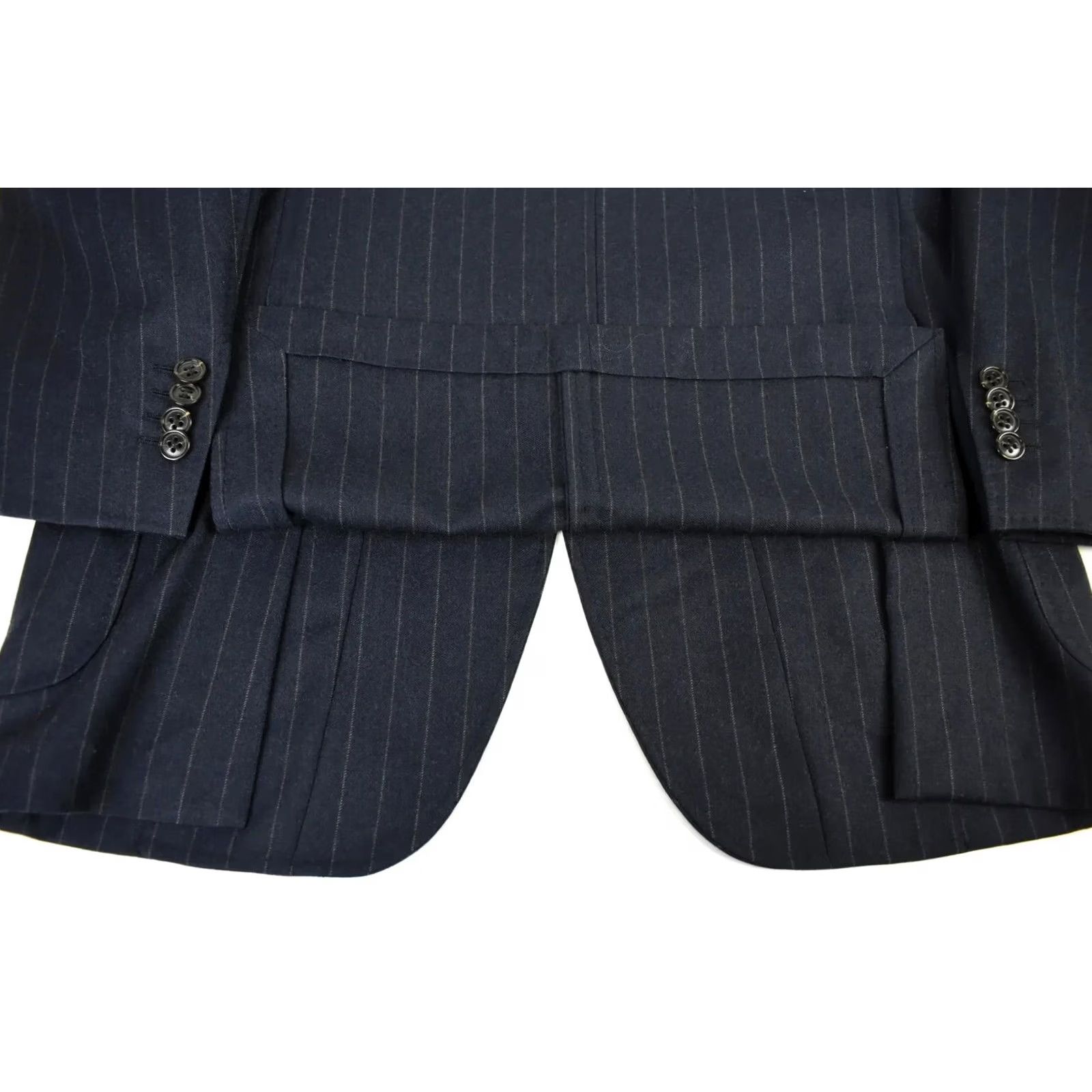Suitsupply Suitsupply Pure Wool Blazer Men EU 48L Notch Formal Pinstripe Blue Wool Blazer Mens Regular Long Sleeve Notch Lapel Button Front 2 Buttons Vintage No Size 48R - 7 Thumbnail
