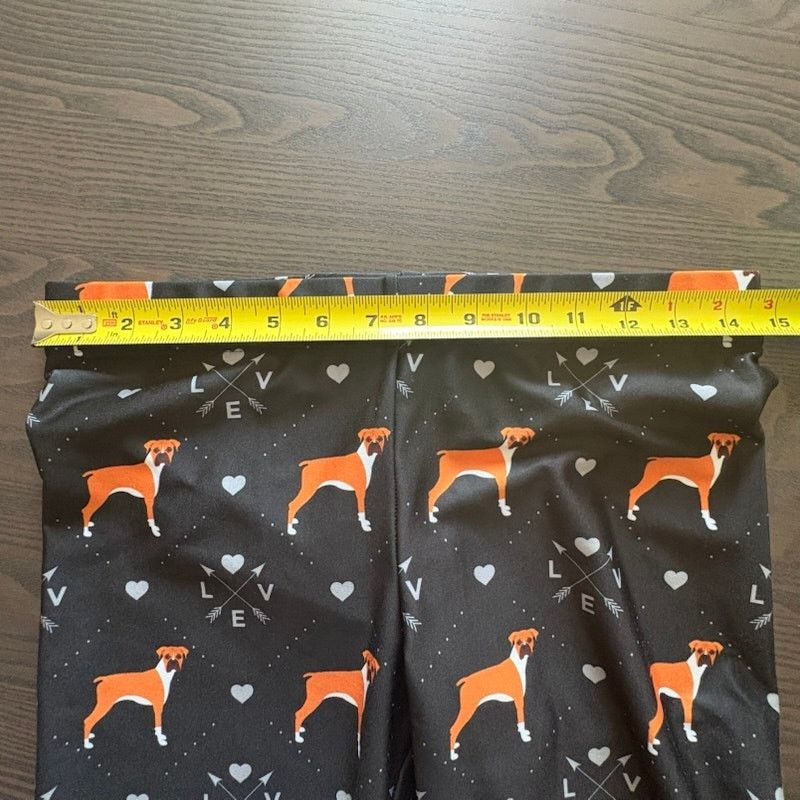 Other Anarchy 307 Womens Large Black Leggings Boxer Love Dog Lover Size 29" - 6 Thumbnail