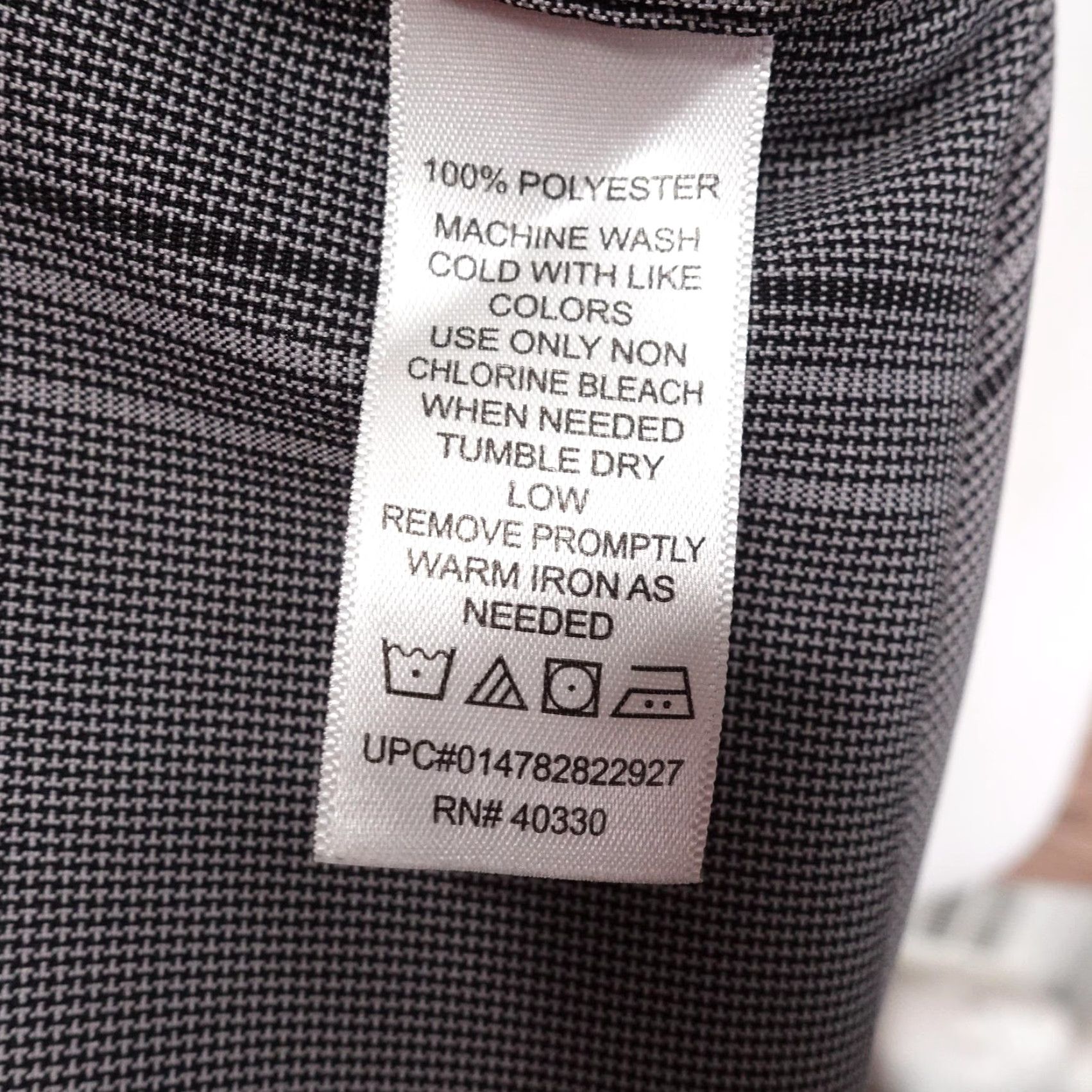 Haggar Haggar Mens Shirt L Gray Short Sleeve Button Front Striped Polyester Casual Size US L / EU 52-54 / 3 - 7 Thumbnail