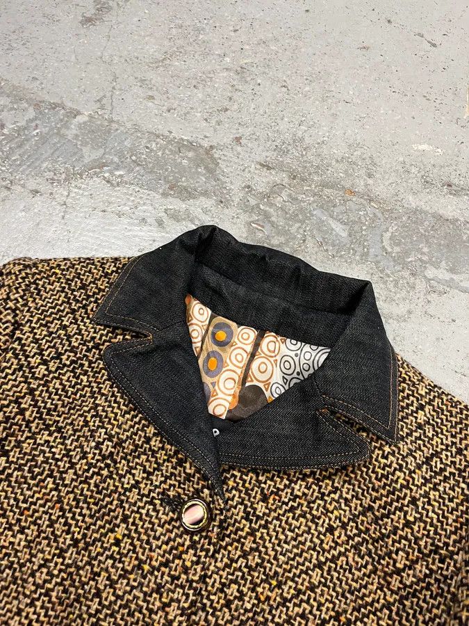 Dolce & Gabbana AW2005 Dolce & Gabbana Hybrid Wool & Denim Beige & Blue Long Coat Size S / US 4 / IT 40 - 5 Thumbnail