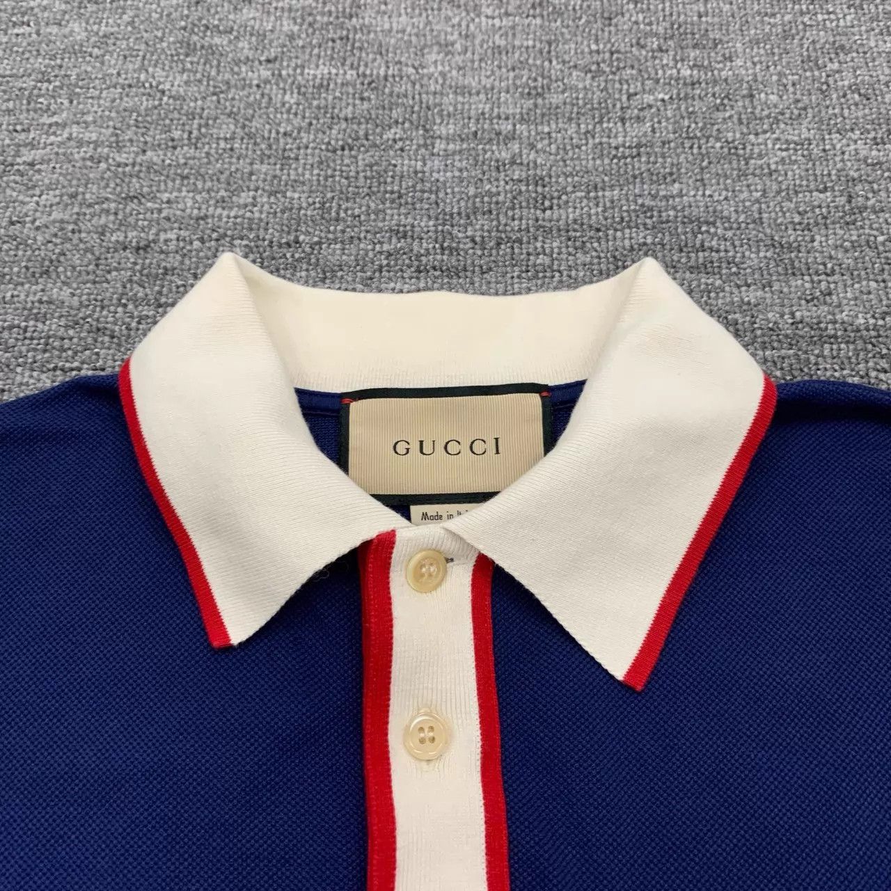 Gucci Gucci Navy Blue Short-Sleeve Polo Shirt L 95 New Size US L / EU 52-54 / 3 - 8 Thumbnail