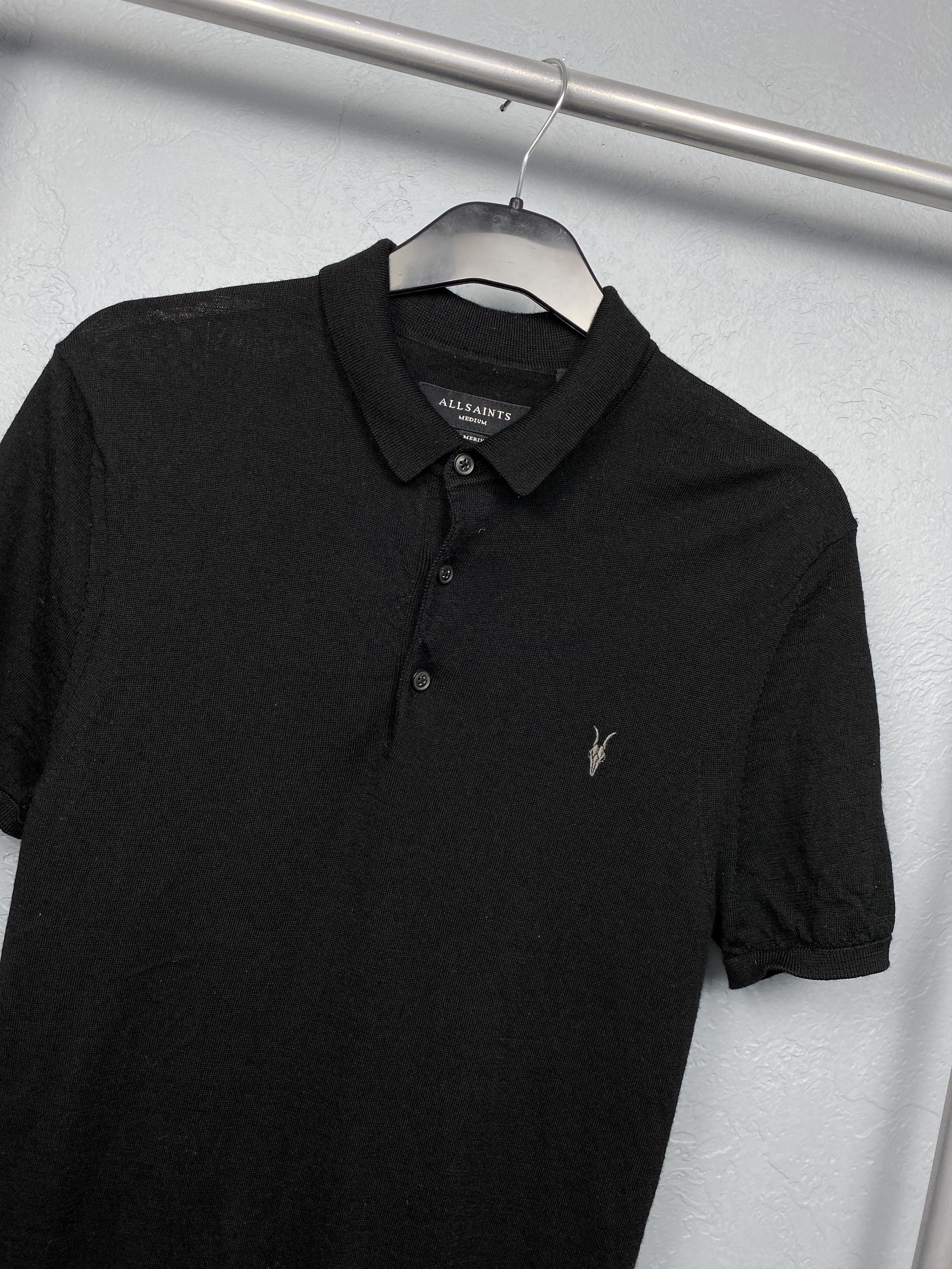 Allsaints Allsaints Vintage Mens Mode Merino Wool Polo Shirt Size US M / EU 48-50 / 2 - 2 Thumbnail