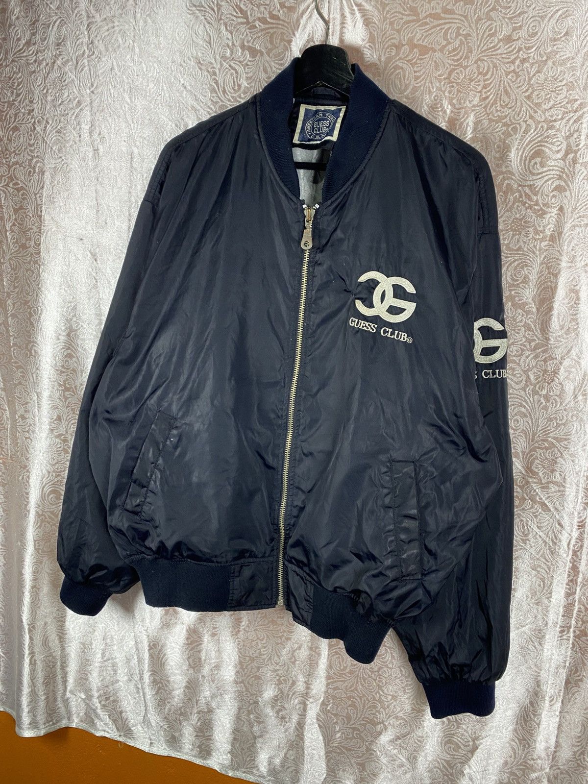 Guess Vintage GUESS Guess Club Bomber Jacket Big Logo Spellout USA Size US L / EU 52-54 / 3 - 4 Thumbnail