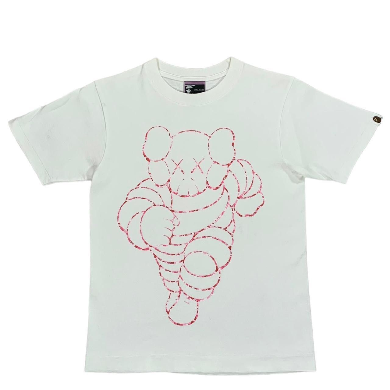 Kaws Vintage Bape Kaws Chum Women’s White & Pink Camo T Shirt Size XS / US 0-2 / IT 36-38 - 1 Thumbnail