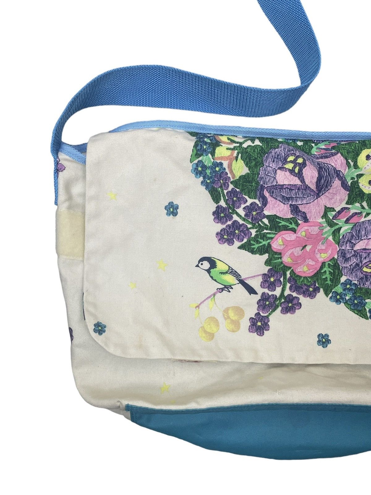 Japanese Brand Bohemians Japan Canvas 7 Art Bag | Bird Floral Ramie Cotton Size ONE SIZE - 10 Thumbnail